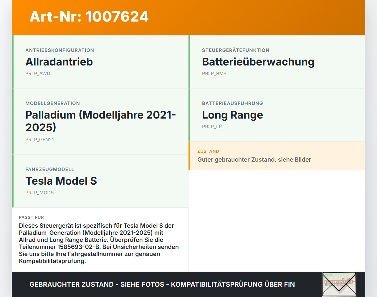Tesla Model S Palladium 21-25 SG Steuergerät für Batterieüberwachung Tesla Model S Palladium 21-25 30.07.2024... Vorschau 3
