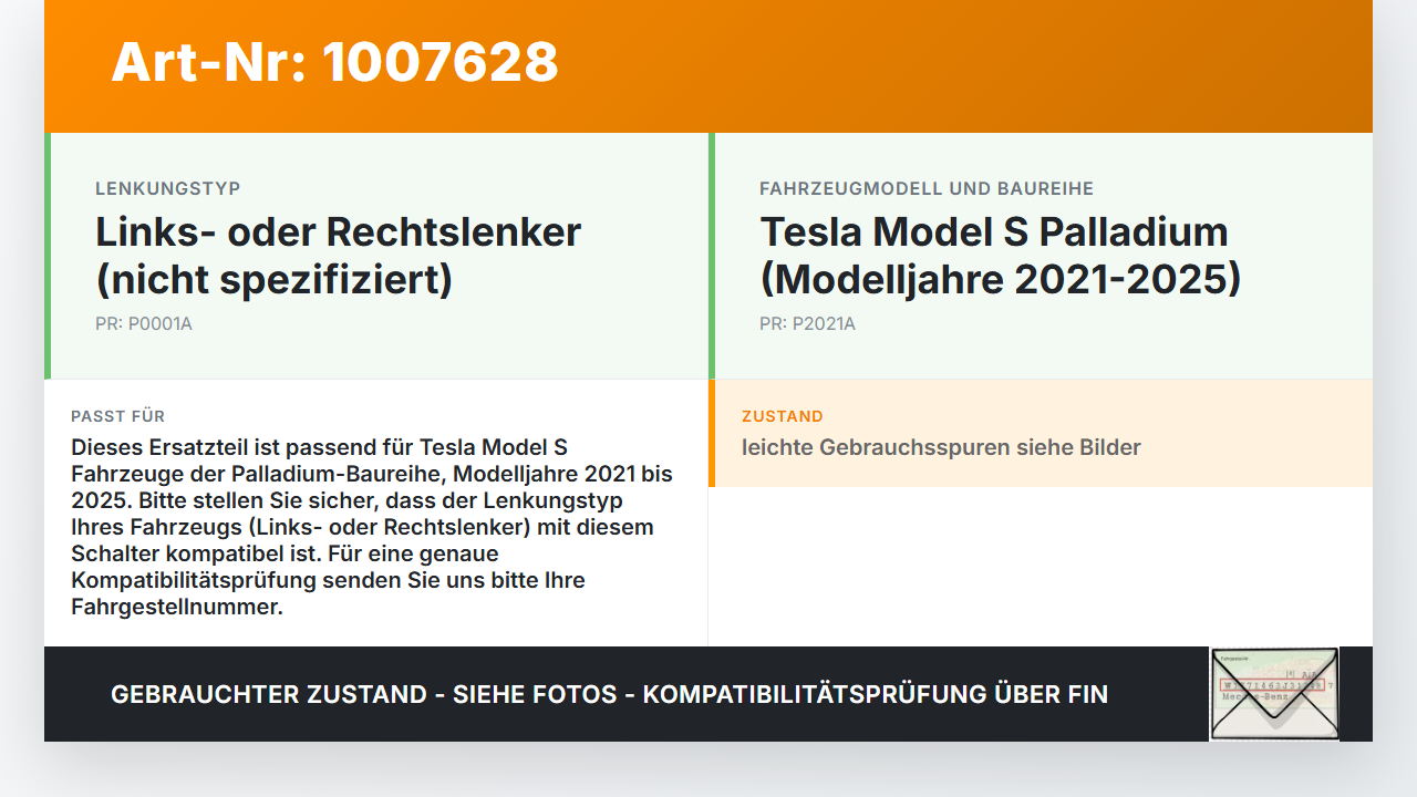 Tesla Model S Palladium 21-25 Bremslichtschalter Bremsschalter Tesla Model S Palladium 21-25 30.07.2024 gebraucht Vorschau 3