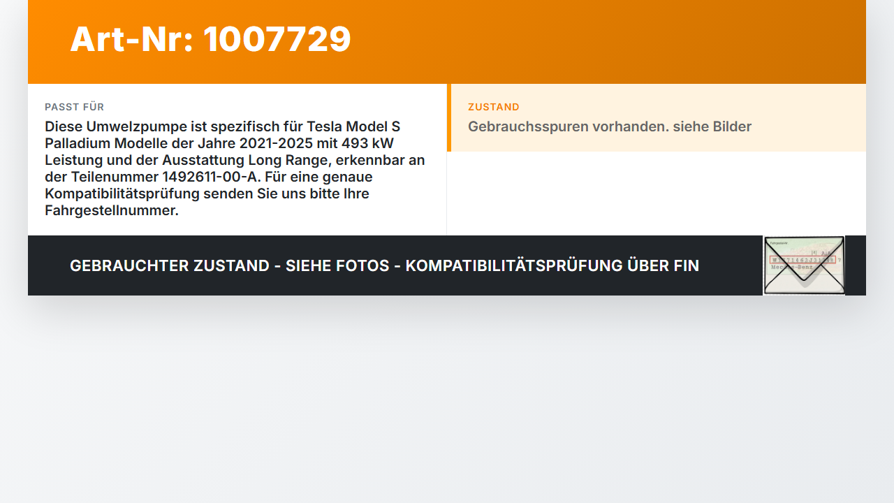 Tesla Model S Palladium 21-25 EV  493KW Umwelzpumpe Heizung Pumpe Tesla Model S Palladium 21-25 30.07.2024... Vorschau 3