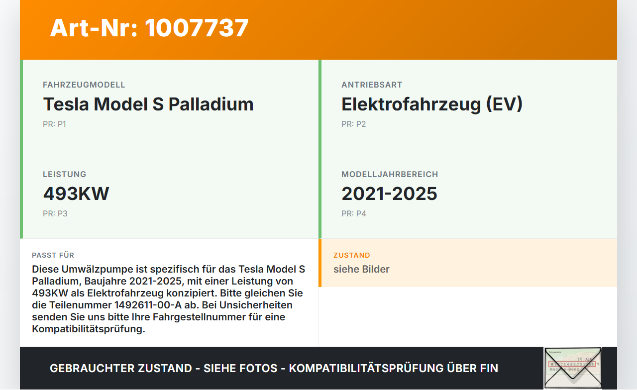 Tesla Model S Palladium 21-25 EV  493KW Umwelzpumpe Heizung Pumpe Wasserpumpe Tesla Model S Palladium 21-25... Vorschau 3