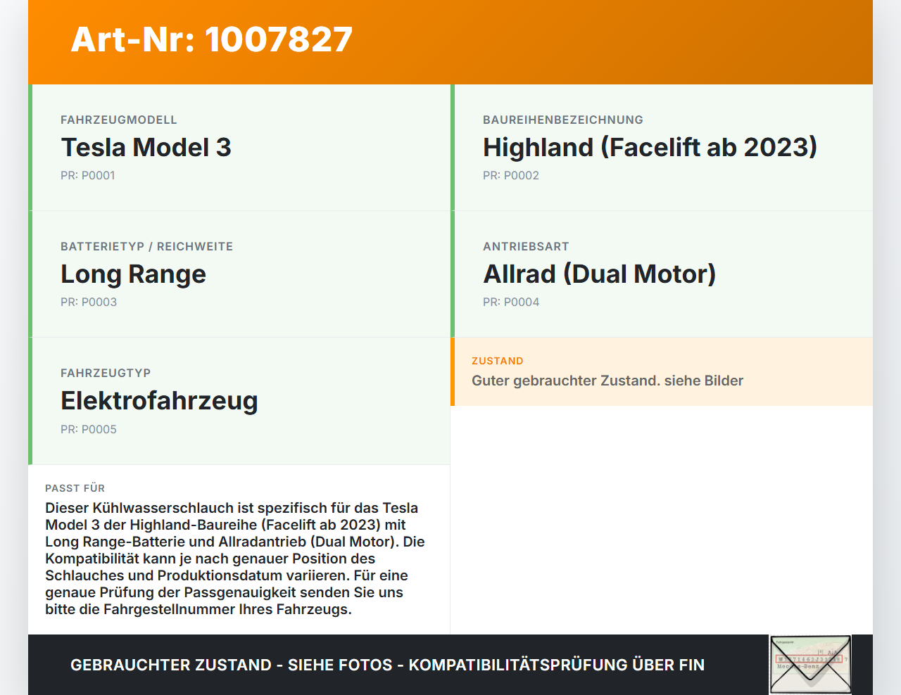Tesla Model 3 LR Highland EV  KW Kühlwasserschlauch Wasserschlauch Schlauch Kühlung Tesla Model 3 LR Highland... Vorschau 3
