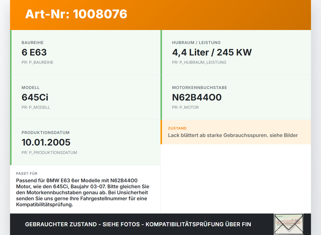 BMW E63 6er 645Ci 03-07 4,4 245KW N62B44O0 Abdeckung für Motor Deckel Motorabdeckung BMW E63 6er 645Ci 03-07... Vorschau 3