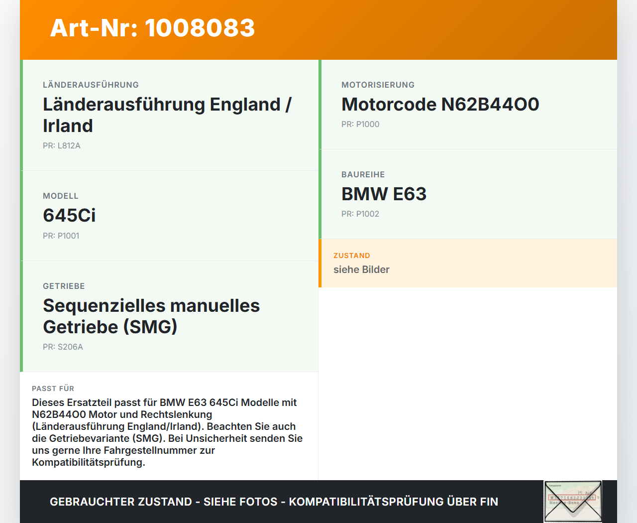 BMW E63 6er 645Ci 03-07 4,4 245KW Luftfilterkasten Luftfiltergehäuse Luftfilter Box BMW E63 6er 645Ci 03-07... Vorschau 3