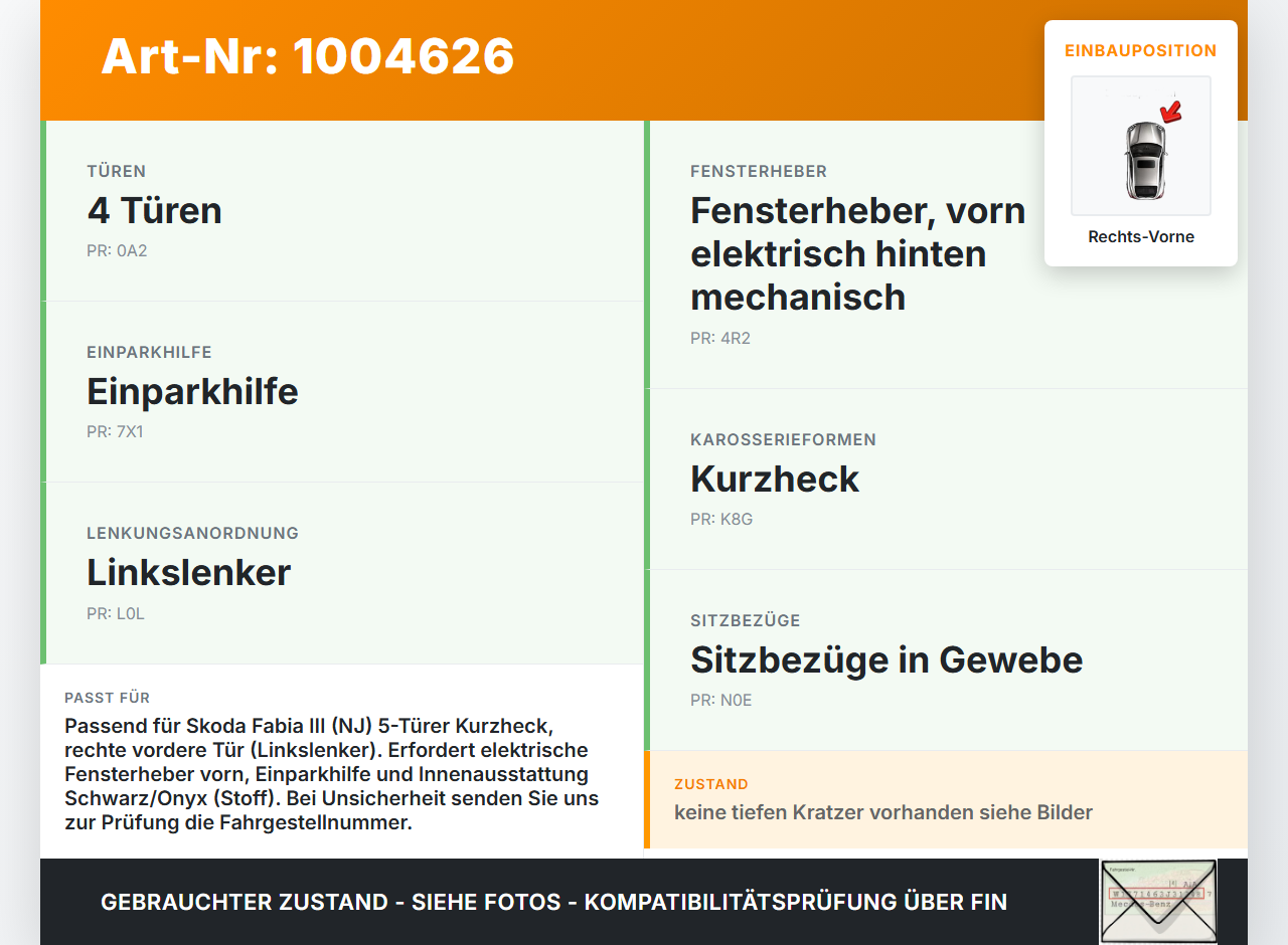 Skoda Fabia III NJ 14-22 5T Türverkleidung Türpappe Rechts Vorne Skoda Fabia III NJ 14-22 04.10.2018 6V0867012... Vorschau 3