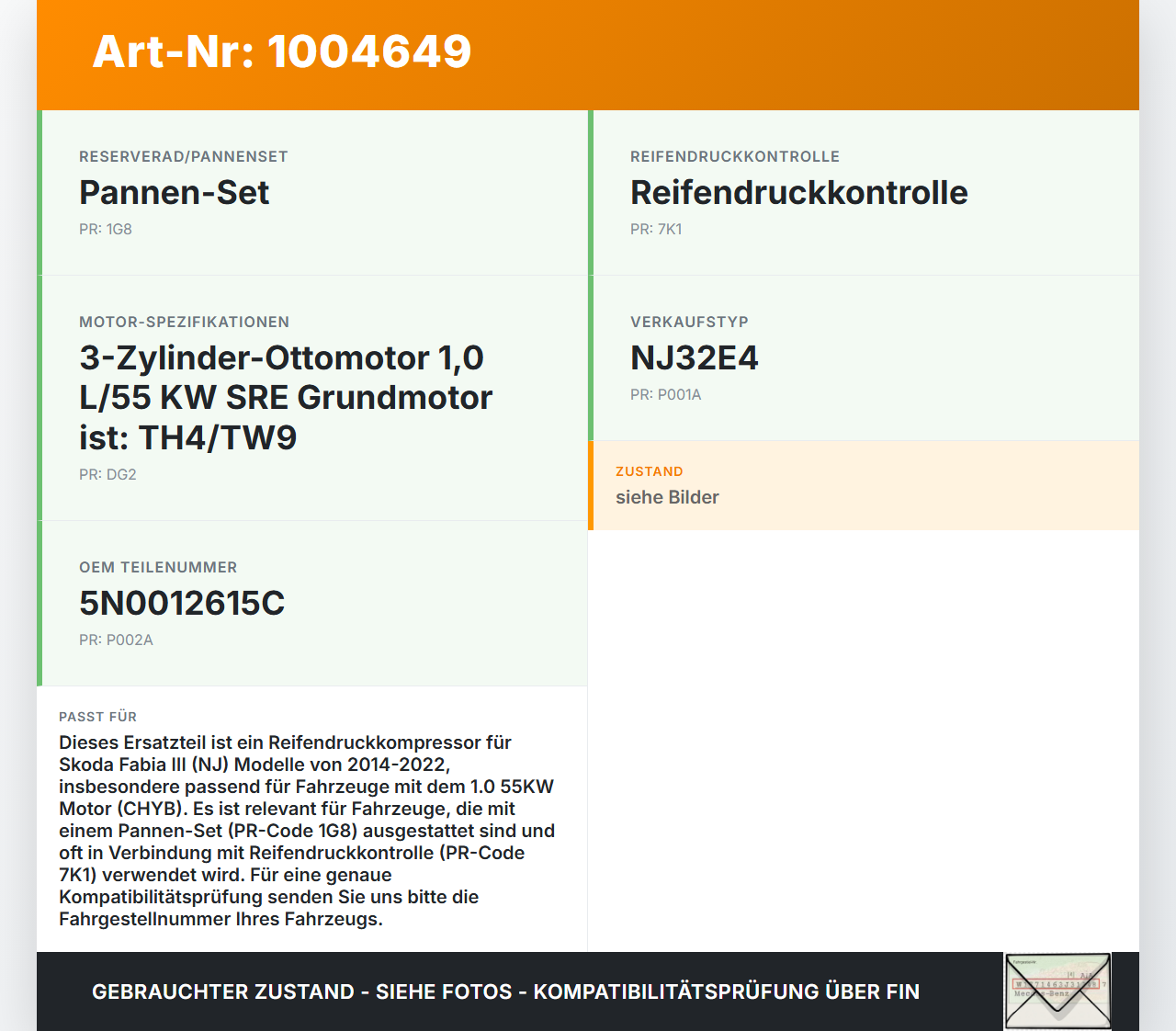 Skoda Fabia III NJ 14-22 1,0 55KW Reifendruckkompressor Luftpumpe Pannenkompressor Luftkompressor Skoda Fabia III... Vorschau 3