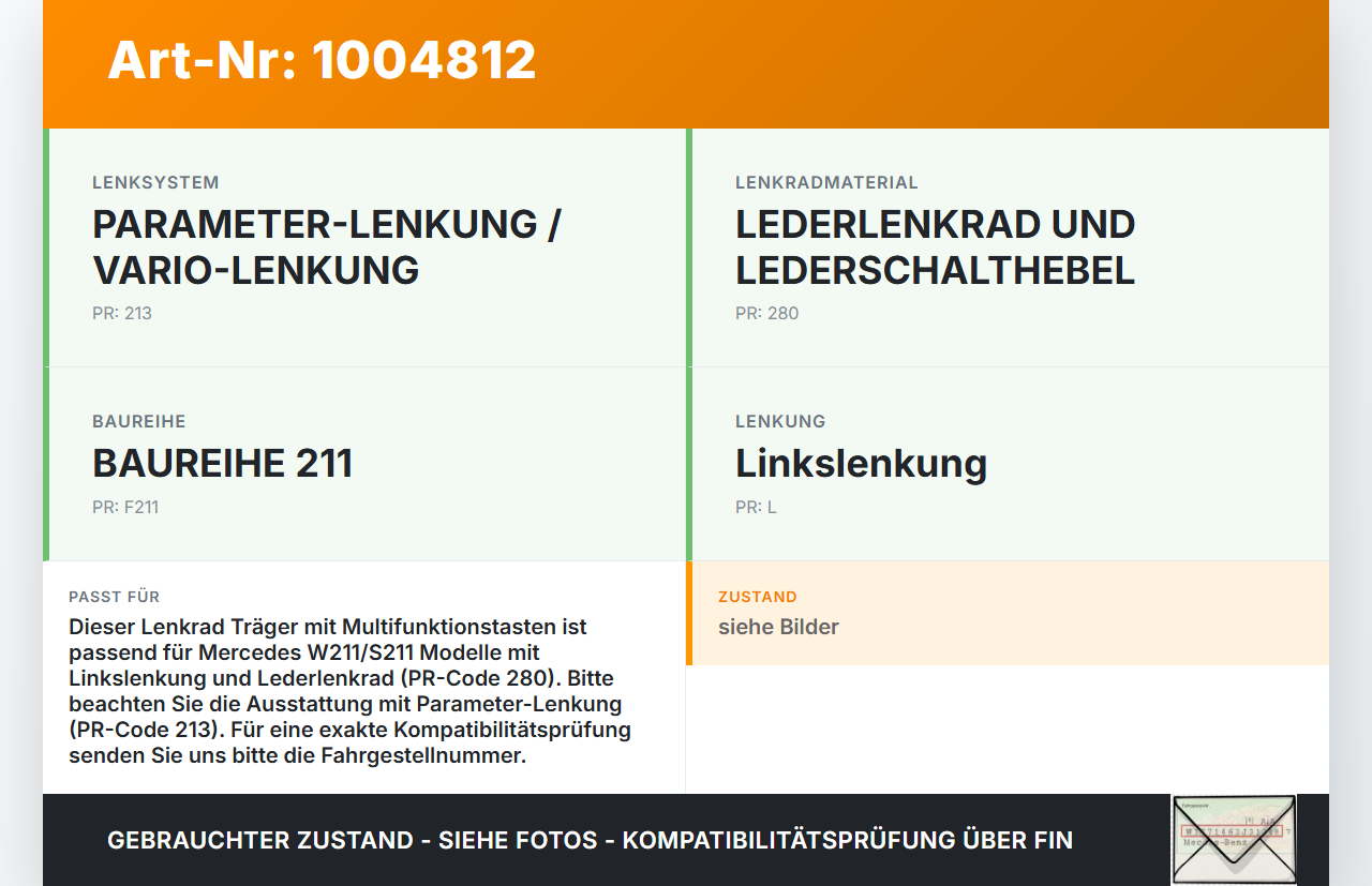 Mercedes E320 W211 S211 03-08 Lenkrad Träger Lenkradschalter Multifunktionstasten Mercedes E320 W211 S211 03-08... Vorschau 3