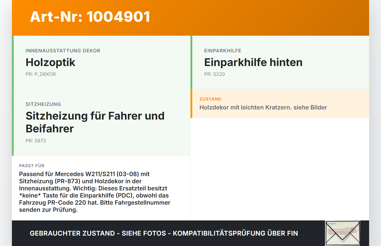Mercedes E320 W211 S211 03-08 Warnblinkschalter Schalter Sitzheizung ZV ESP Sitzheizung Mercedes E320 W211 S211... Vorschau 3