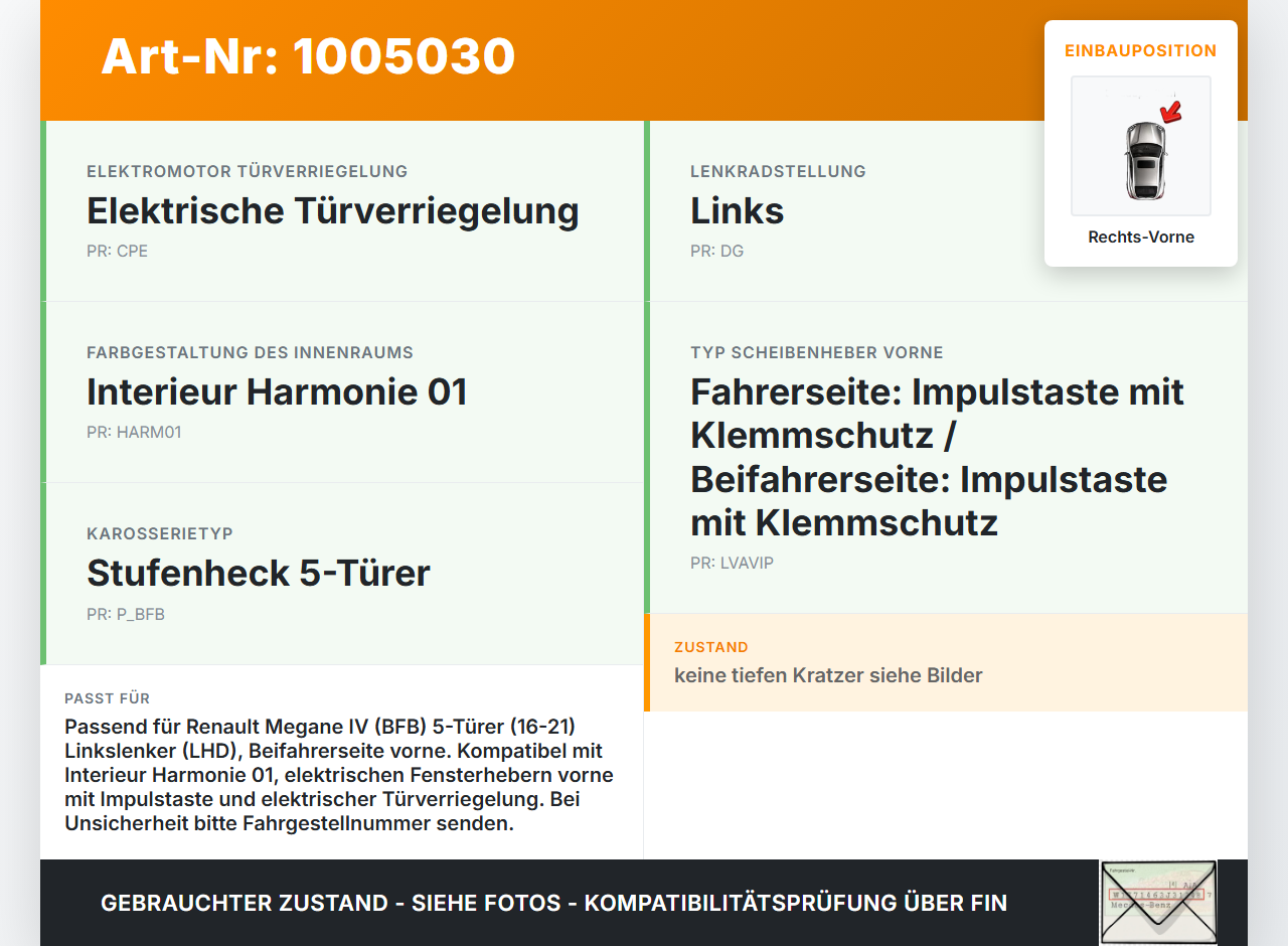 Renault Megane IV 4 16-21 5T Türgriff Griffmuschel Griff Innen Rechts Vorne Renault Megane IV 4 16-21 10.12.2018... Vorschau 3