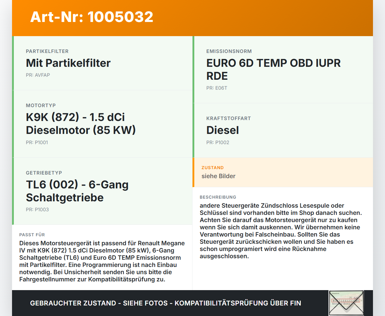 Renault Megane IV 4 16-21 dCi 1,5 85KW Steuergerät ECU für Motor Motorsteuergerät Renault Megane IV 4 16-21... Vorschau 3
