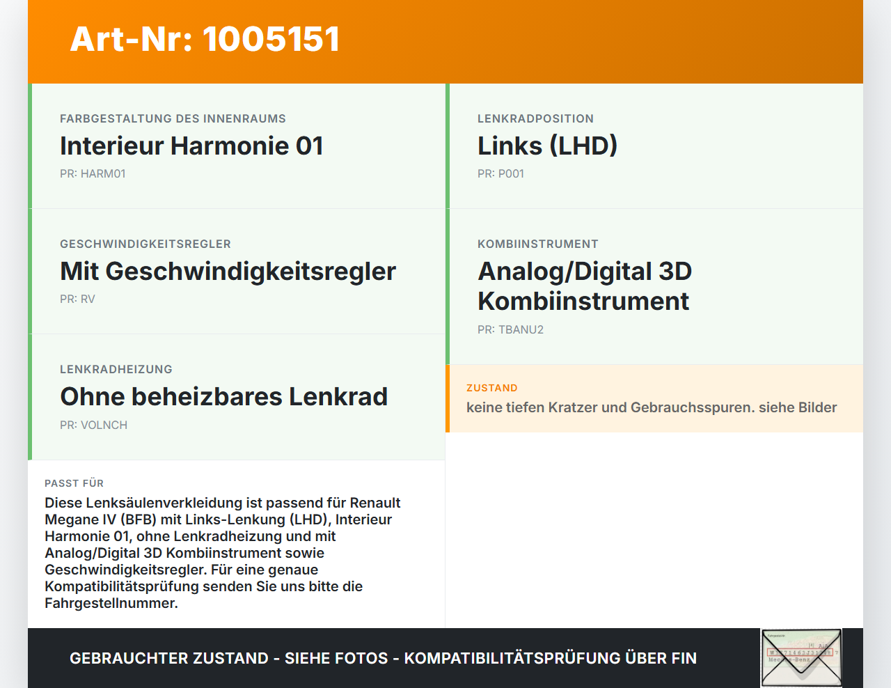 Renault Megane IV 4 16-21 Verkleidung Abdeckung für Lenksäule Renault Megane IV 4 16-21 10.12.2018 gebraucht Vorschau 3