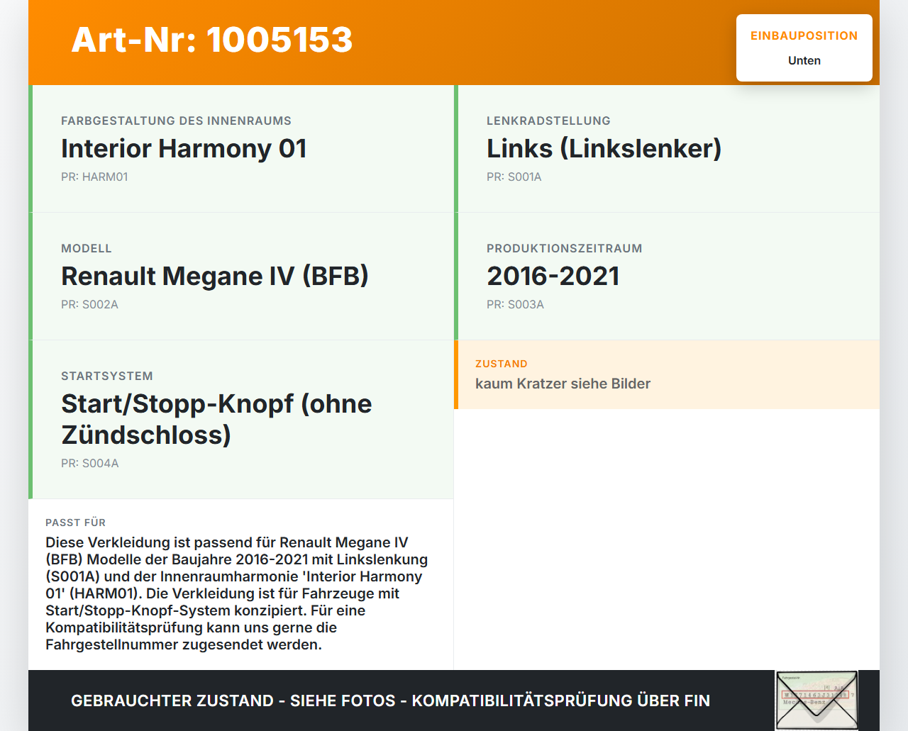 Renault Megane IV 4 16-21 Verkleidung Abdeckung Unten für Lenksäule Renault Megane IV 4 16-21 10.12.2018 gebraucht Vorschau 3