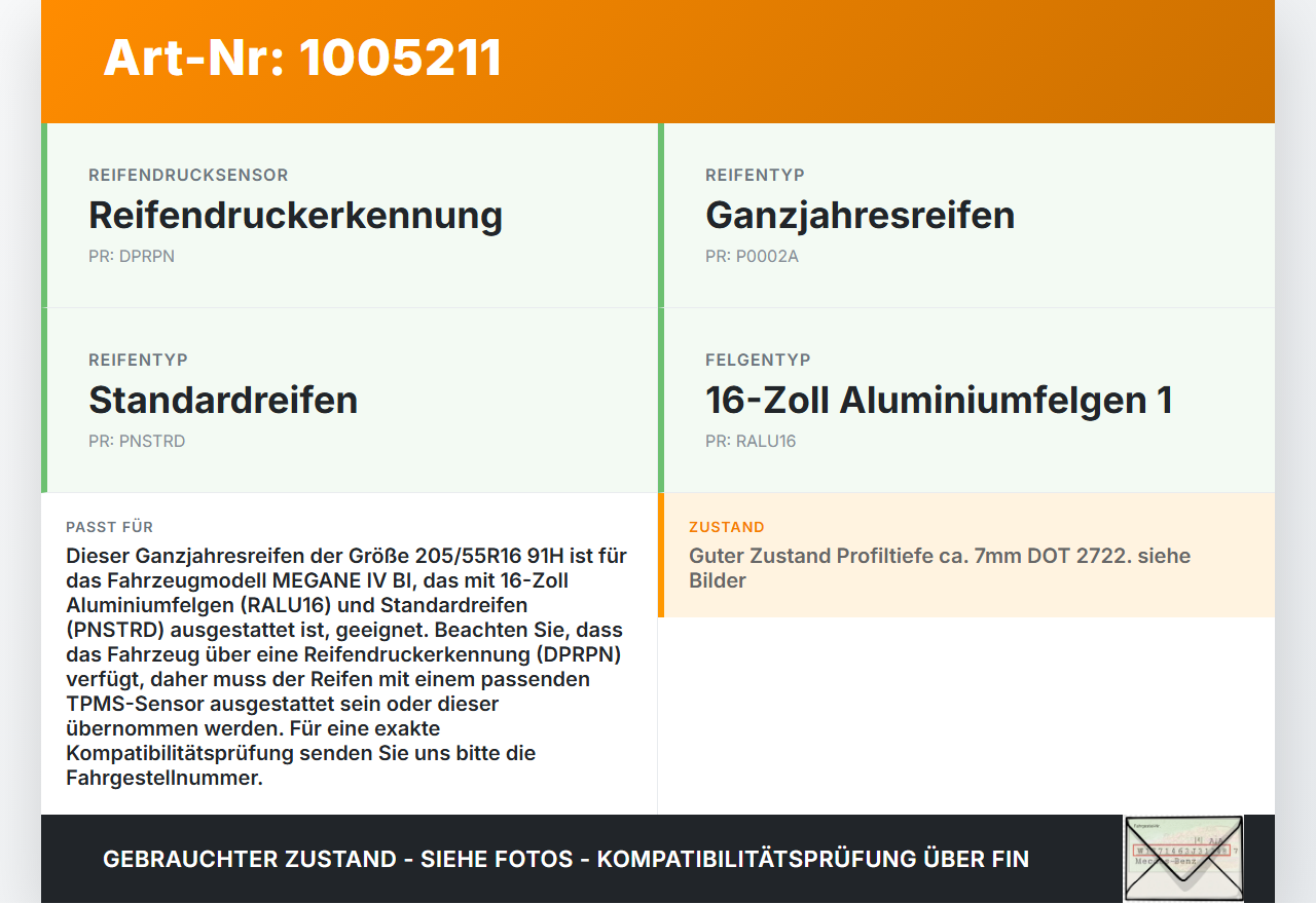 Renault Megane IV 4 16-21 1x Reifen Ganzjahresreifen CEAT 205/55R16 91H 7.01mm Renault Megane IV 4 16-21 10.12.2018... Vorschau 3