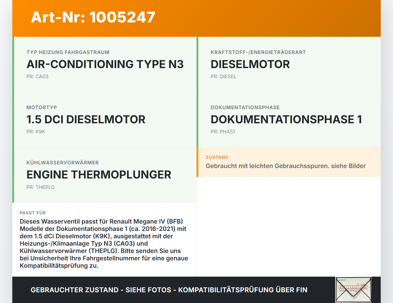 Renault Megane IV 4 16-21 dCi 1,5 85KW Wasserventil Ventil für Heizung Renault Megane IV 4 16-21 10.12.2018... Vorschau 3