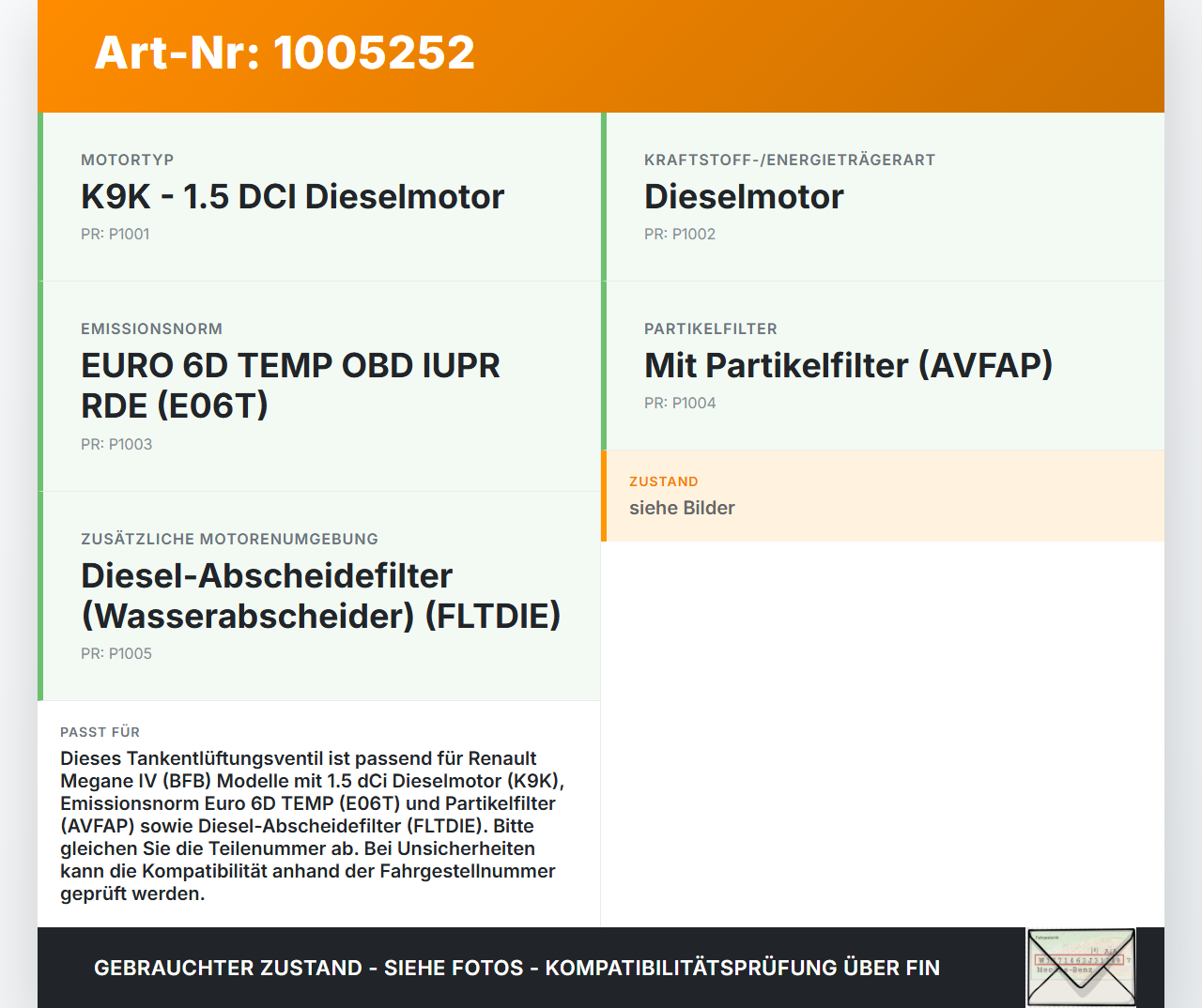 Renault Megane IV 4 16-21 dCi 1,5 85KW Tankentlüftungsventil Ventil Renault Megane IV 4 16-21 10.12.2018... Vorschau 3