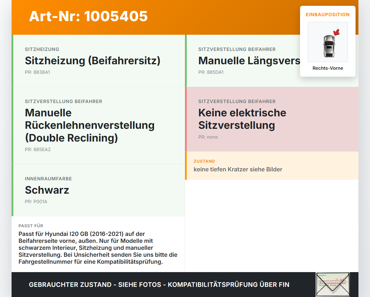 Hyundai I20 GB 16-21 Blende Seitenverkleidung für Sitz Beifahrer Rechts Vorne Aussen Hyundai I20 GB 16-21... Vorschau 3