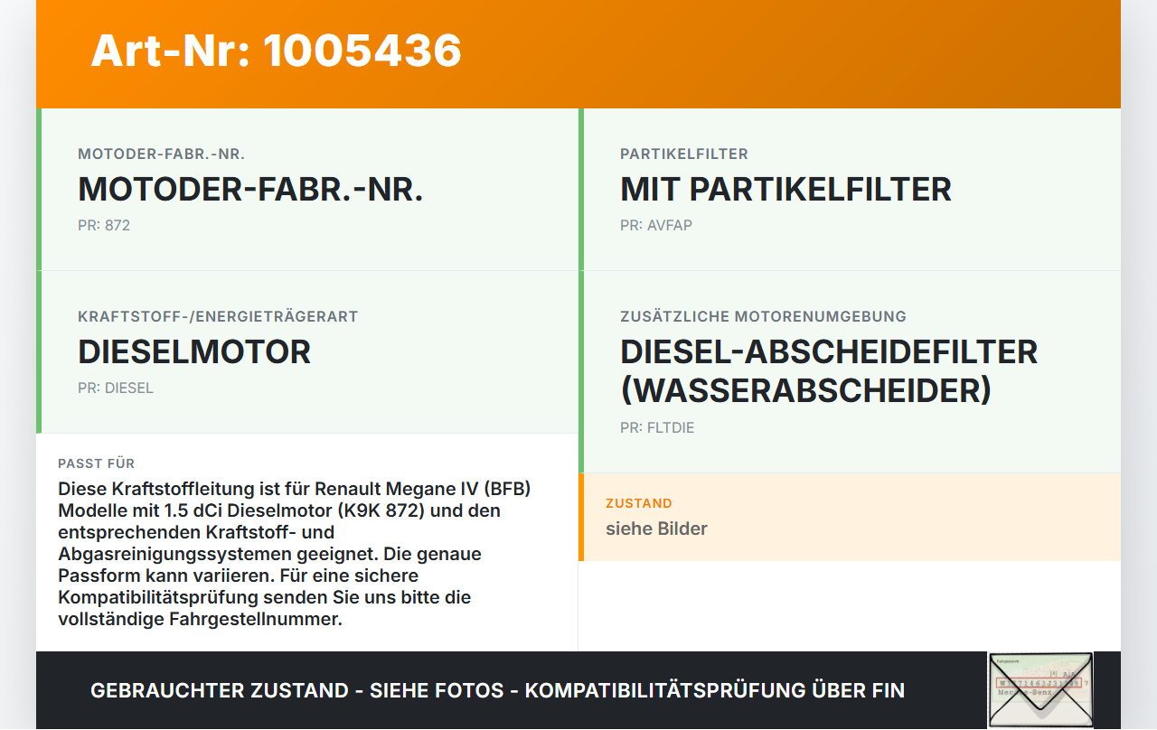 Renault Megane IV 4 16-21 dCi 1,5 85KW Leitung Kraftstoffleitung Renault Megane IV 4 16-21 10.12.2018 gebraucht Vorschau 3