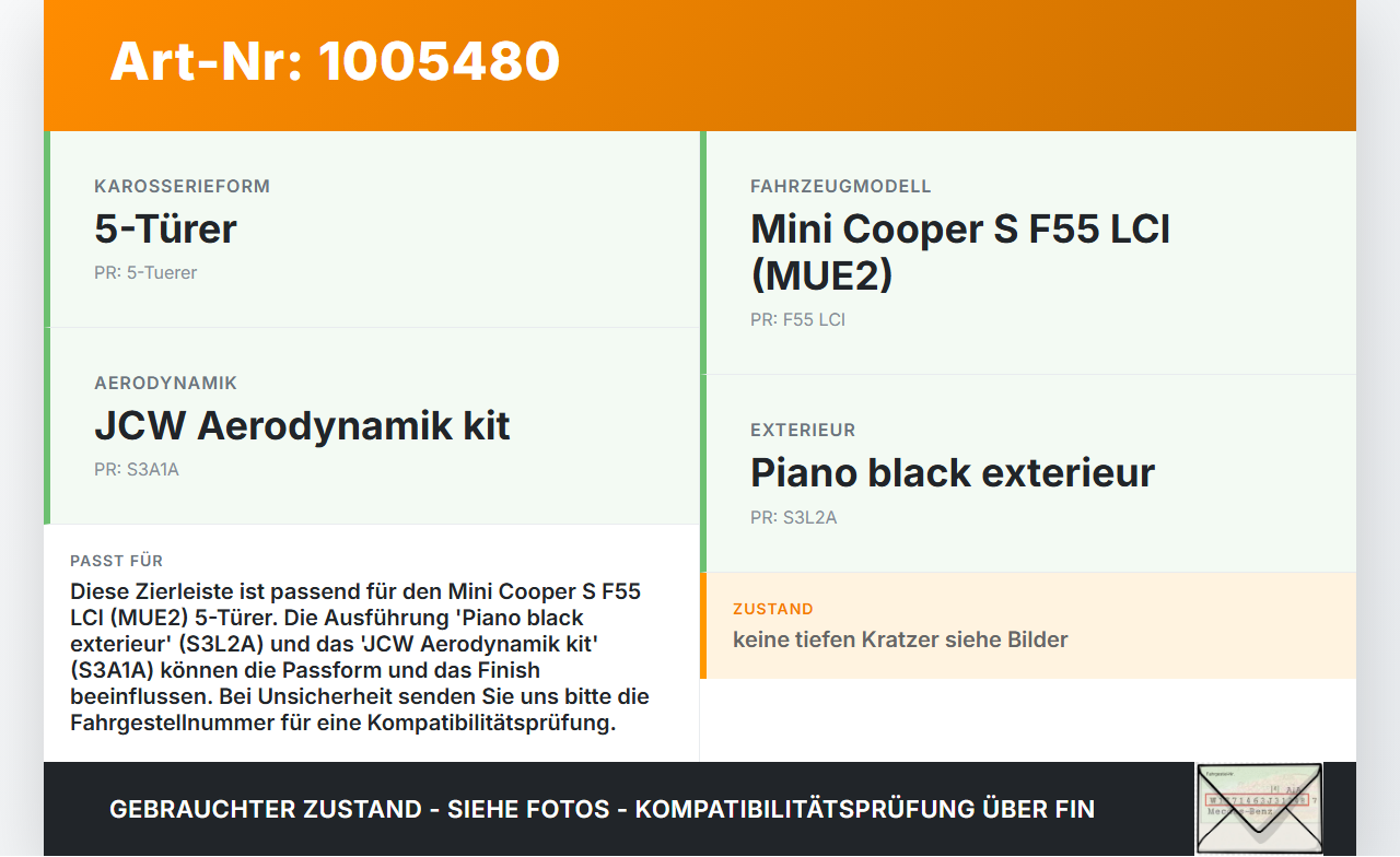 Mini Cooper S F55 LCI 18-21 Zierleiste Blende für Rahmen Heckscheibe Mini Cooper S F55 LCI 18-21 01.07.2021... Vorschau 3
