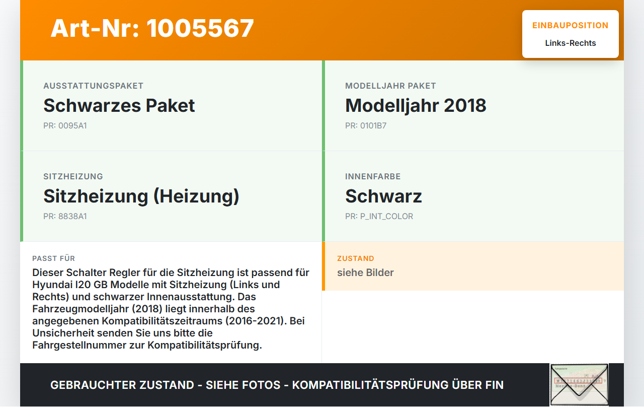 Hyundai I20 GB 16-21 Schalter Regler für Sitzheizung Links und Rechts Hyundai I20 GB 16-21 17.04.2018 93700-C8000... Vorschau 3