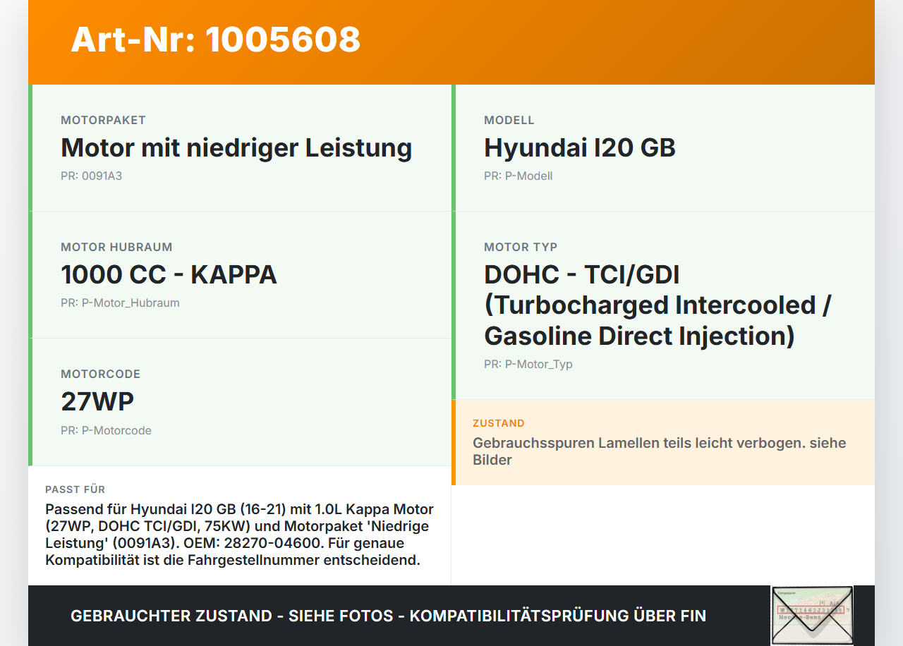 Hyundai I20 GB 16-21 1,0 75KW Ladeluftkühler Ladeluft Kühler Turbo Hyundai I20 GB 16-21 17.04.2018 2827004600... Vorschau 3