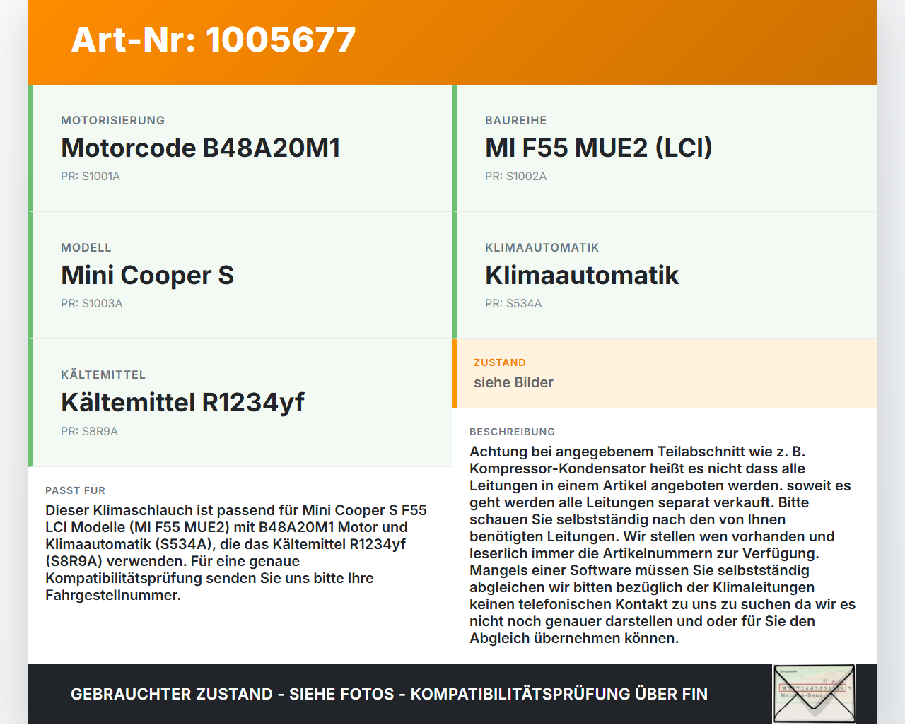 Mini Cooper S F55 LCI 18-21 2,0 141KW Klimaschlauch Klimaleitung Mini Cooper S F55 LCI 18-21 01.07.2021... Vorschau 3