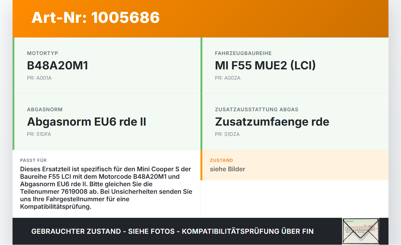 Mini Cooper S F55 LCI 18-21 2,0 141KW B48A20M1 Drosselklappe Mini Cooper S F55 LCI 18-21 01.07.2021 13547619008... Vorschau 3
