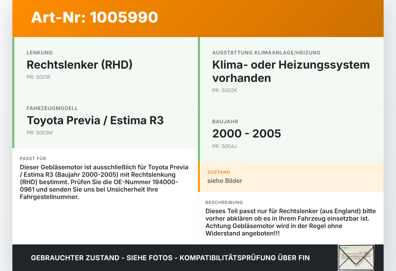 Toyota Previa Estima R3 00-05 RHD Gebläsemotor Lüftermotor Heizungsgebläse Toyota Previa Estima R3 00-05 01.07.2000... Vorschau 3