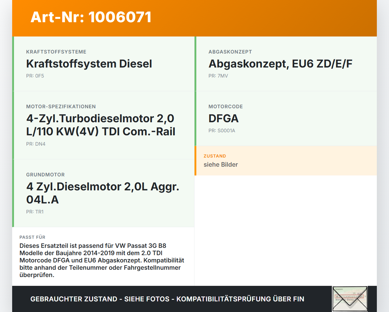 VW Passat 3G B8 14-19 Stellmotor für EGR Ventil Actuator Auspuffdrossel VW Passat 3G B8 14-19 31.01.2018 5.28128.01... Vorschau 3