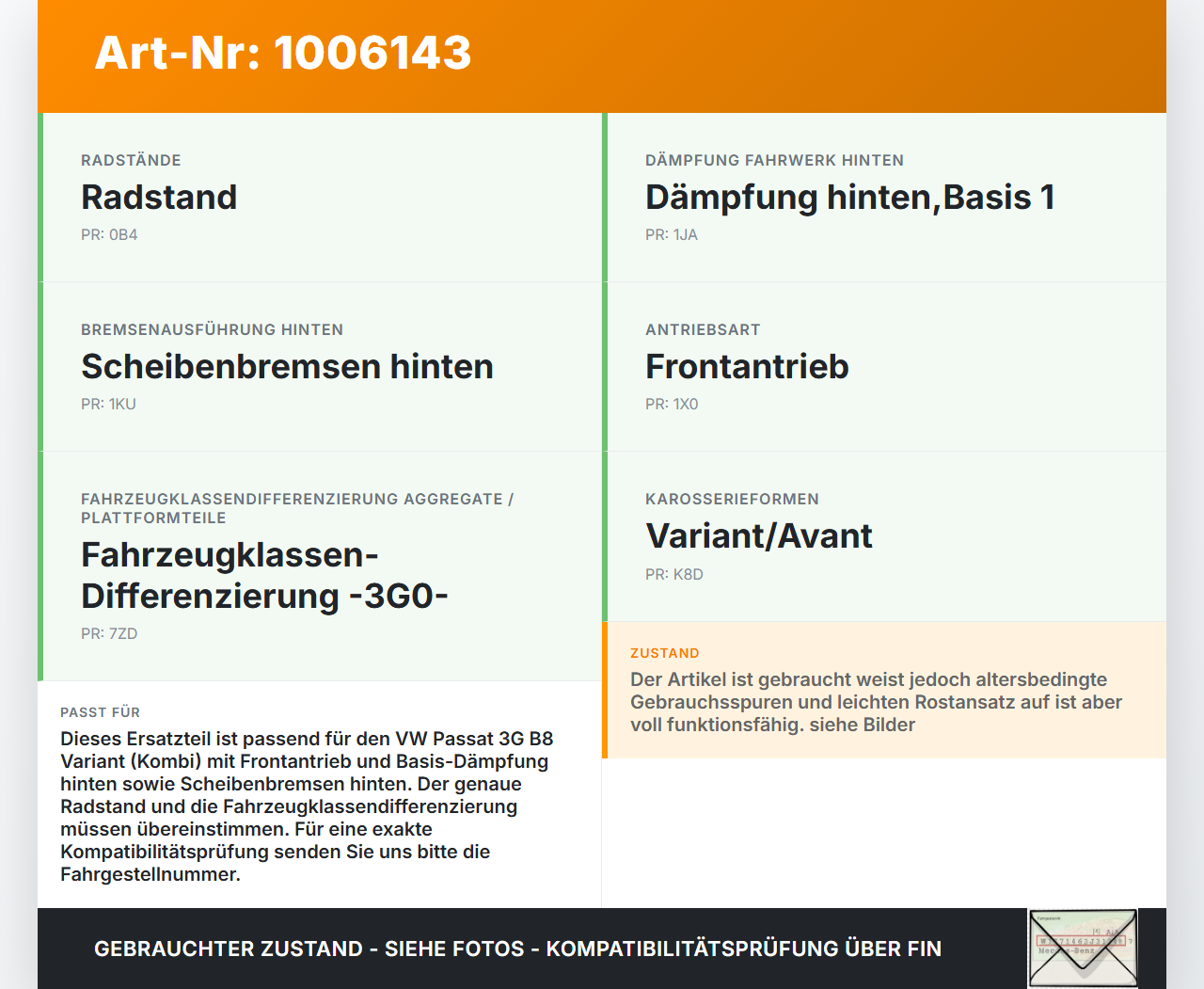 VW Passat 3G B8 14-19 Kombi Hinterachse Achse Achsträger VW Passat 3G B8 14-19 31.01.2018 3Q0505235T gebraucht Vorschau 3
