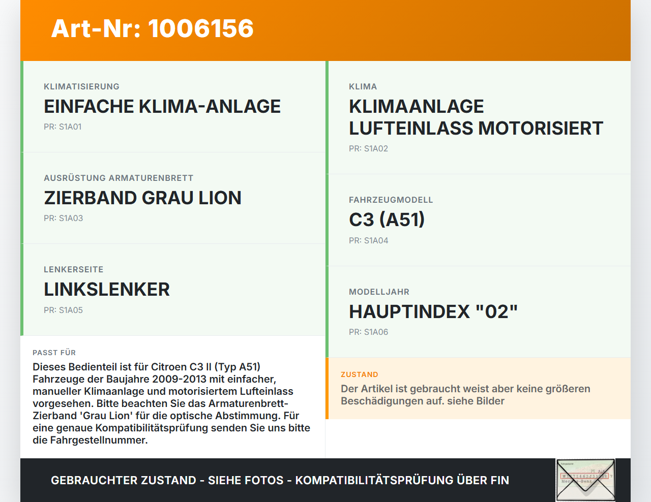 Citroen C3 II SC 09-13 Bedienteil Bedienelement Heizung Klimabedienteil Citroen C3 II SC 09-13 03.05.2011... Vorschau 3