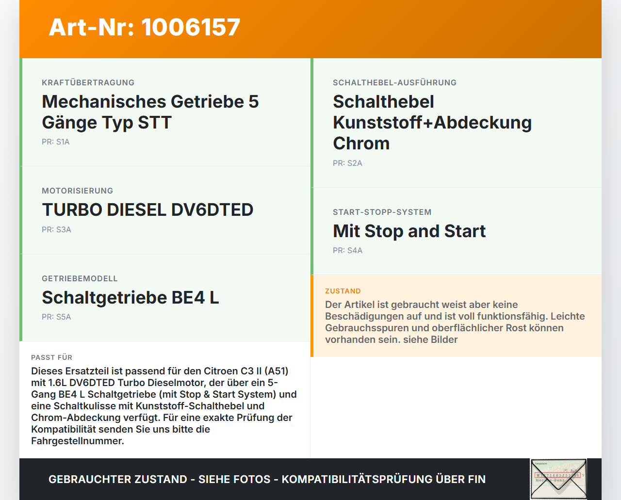 Citroen C3 II SC 09-13 HDI 1,6 68KW Schaltkulisse Schalthebel Citroen C3 II SC 09-13 03.05.2011 2400KE 9675375080... Vorschau 3