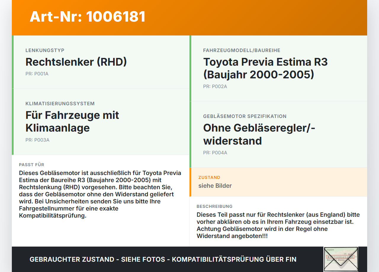 Toyota Previa Estima R3 00-05 RHD Gebläsemotor Lüftermotor Heizungsgebläse Toyota Previa Estima R3 00-05 01.07.2000... Vorschau 3