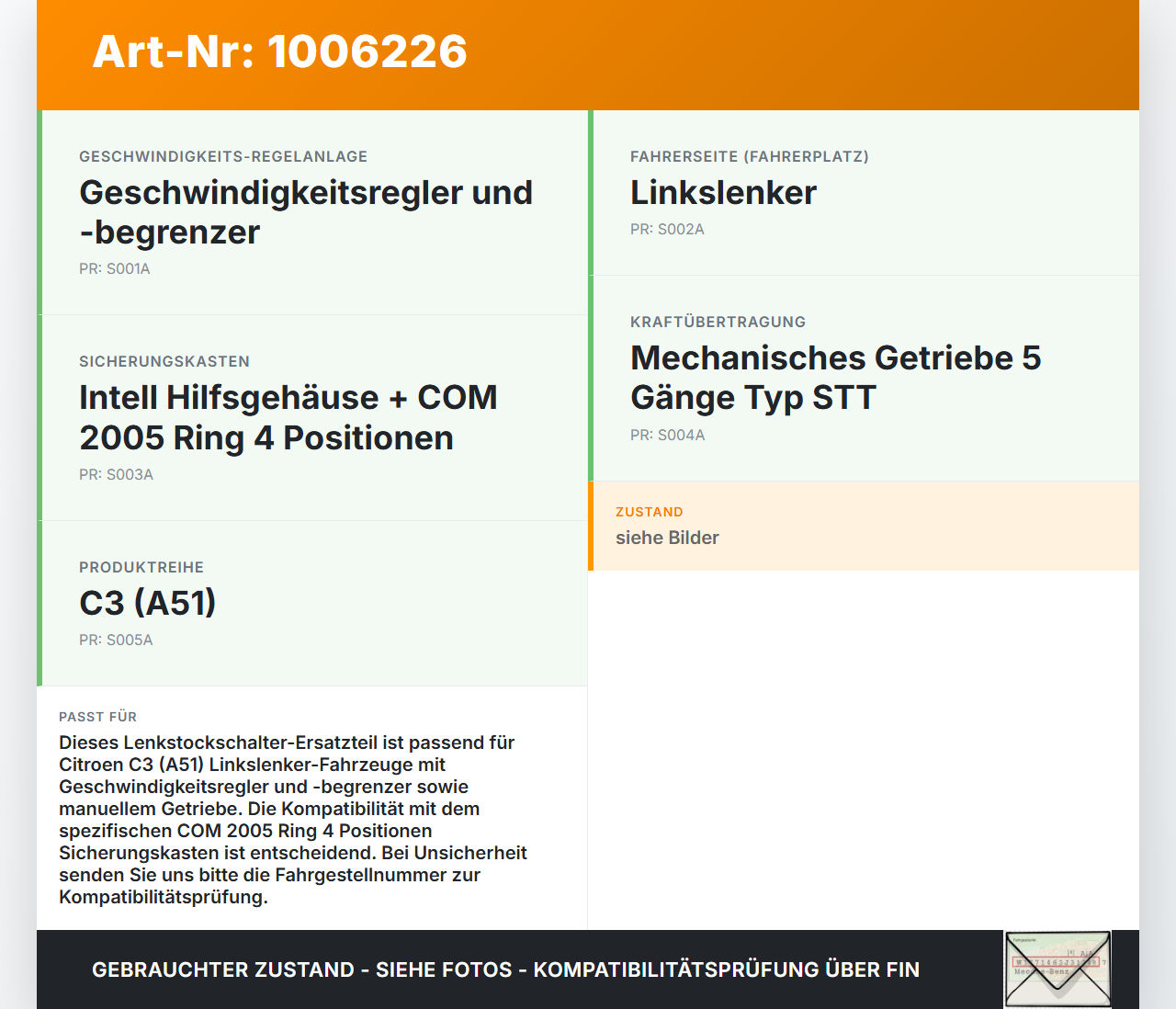Citroen C3 II SC 09-13 Lenkstockschalter Tempomat Bedienung Citroen C3 II SC 09-13 03.05.2011 E10588790 96655861XT... Vorschau 3