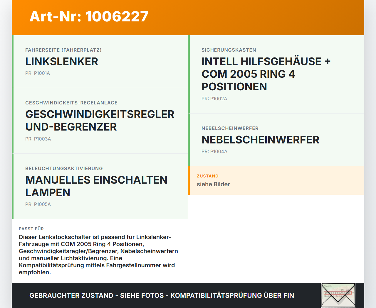 Citroen C3 II SC 09-13 Lenkstockschalter Blinker Wischer Kombischalter Citroen C3 II SC 09-13 03.05.2011 96667324XT... Vorschau 3