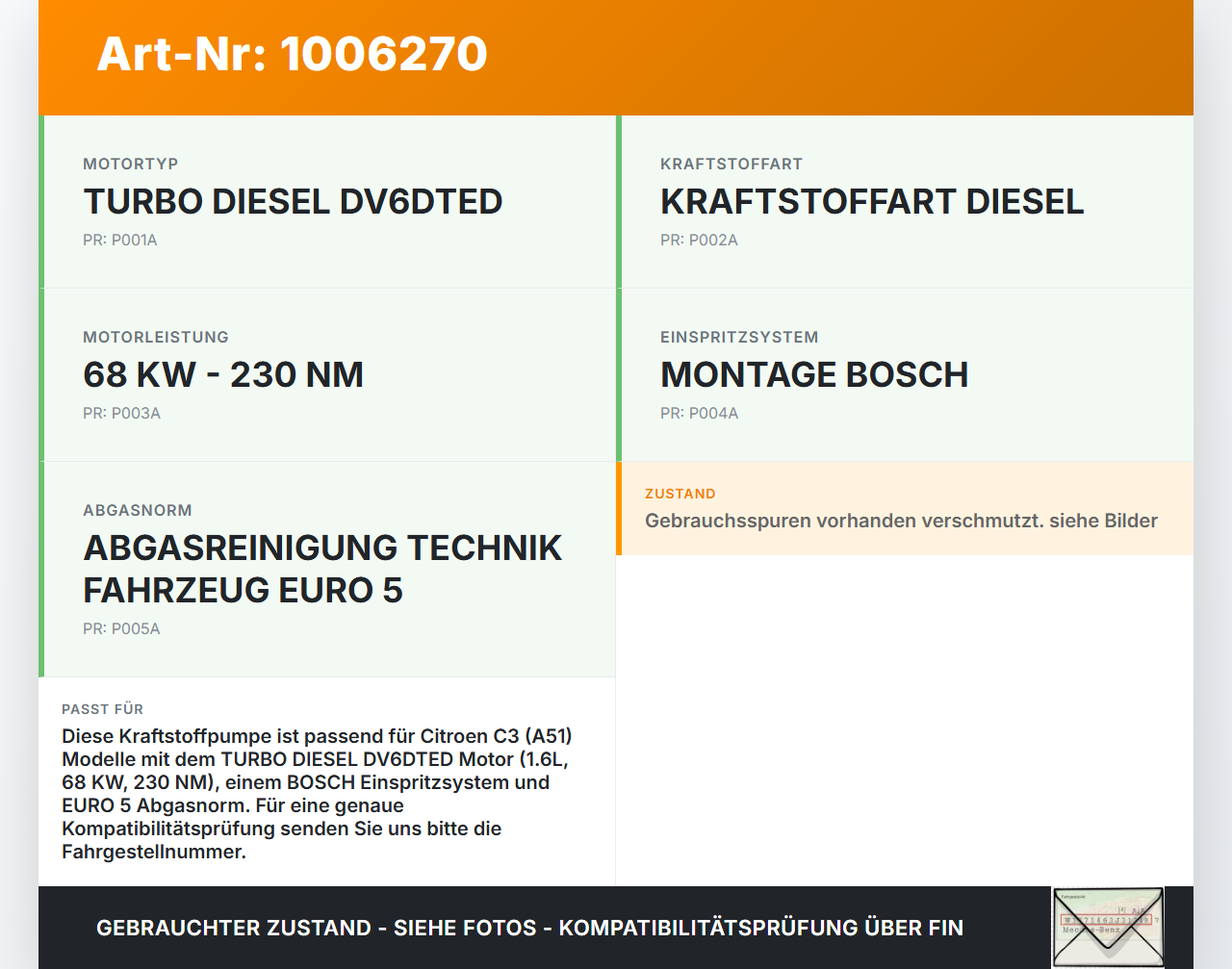 Citroen C3 II SC 09-13 HDI 1,6 68KW Kraftstoffpumpe Kraftstoff Förderpumpe Tankgeber Citroen C3 II SC 09-13... Vorschau 3