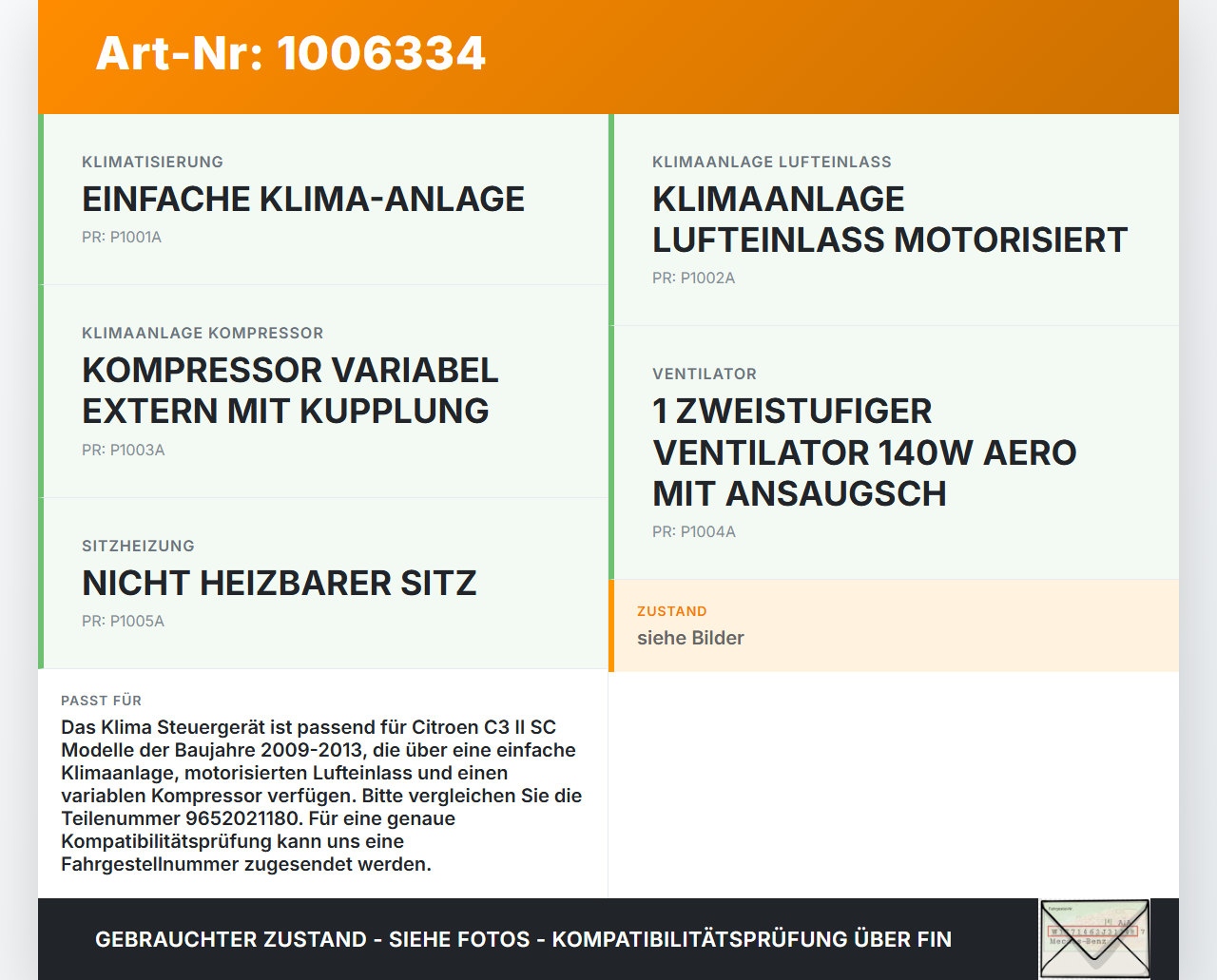 Citroen C3 II SC 09-13 Klima Steuergerät ECU Modul Widerstand Citroen C3 II SC 09-13 03.05.2011 6441CT 0-1801095-1... Vorschau 3