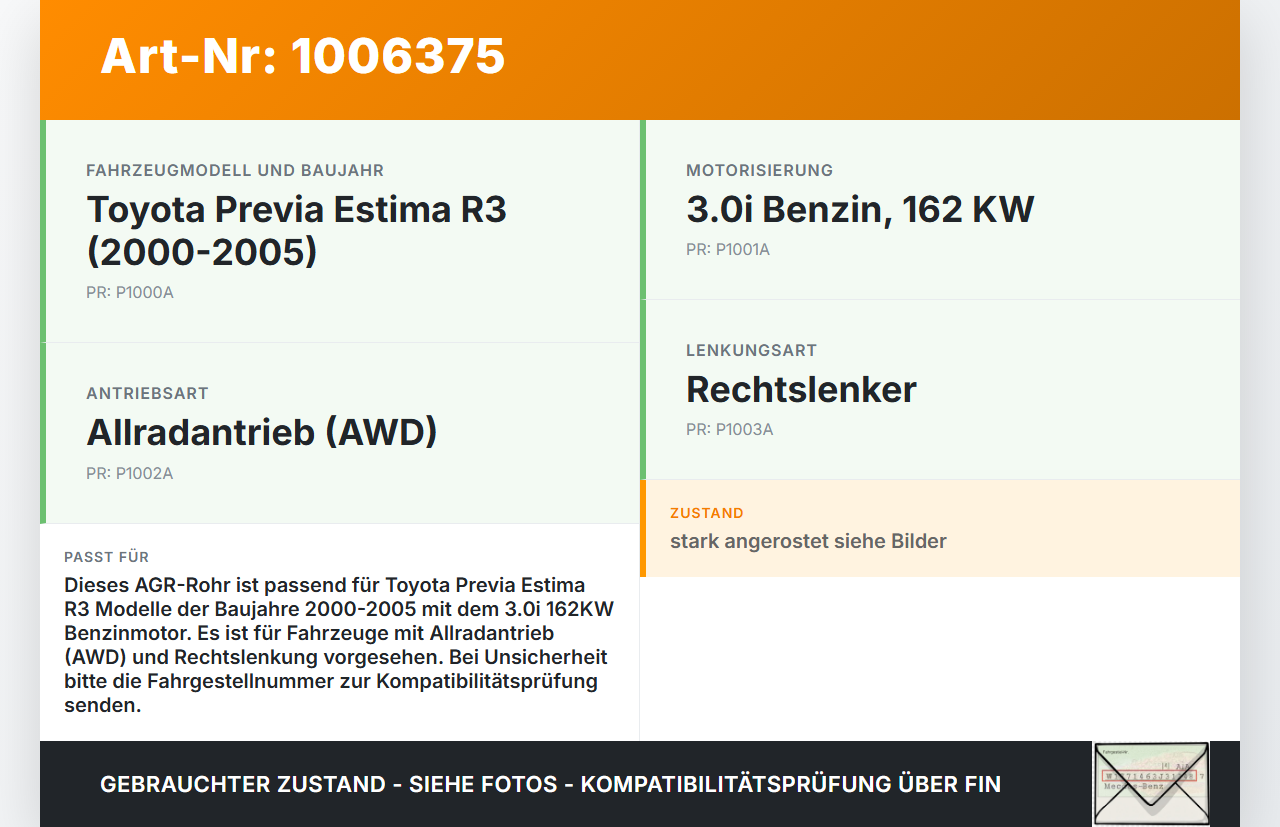 Toyota Previa Estima R3 00-05 3,0i 162KW Abgasleitung AGR Rohr Leitung Hosenrohr Toyota Previa Estima R3 00-05... Vorschau 3