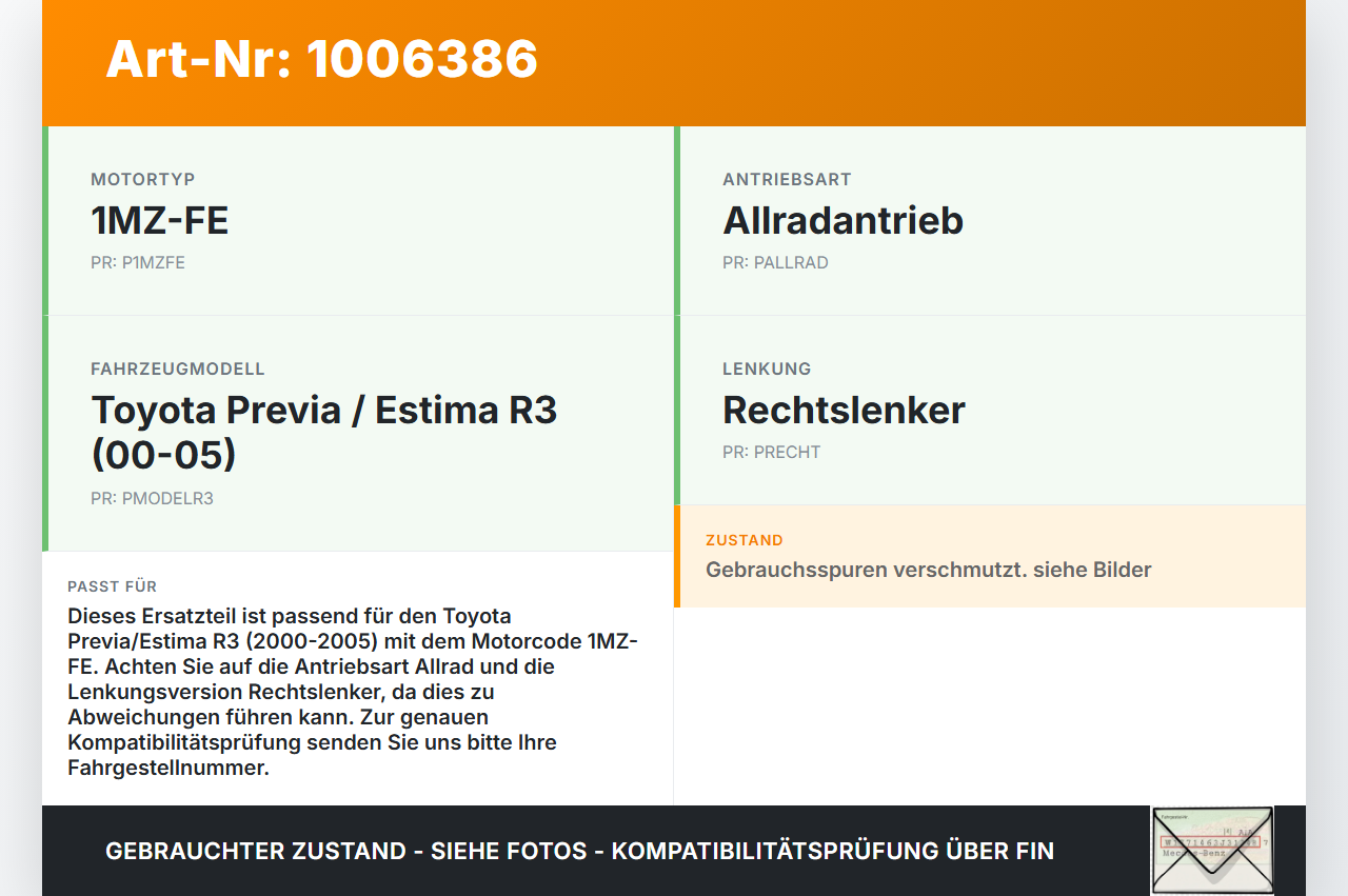 Toyota Previa Estima R3 00-05 3,0i 162KW 1MZ-FE Drosselklappe Toyota Previa Estima R3 00-05 01.07.2000 gebraucht Vorschau 3