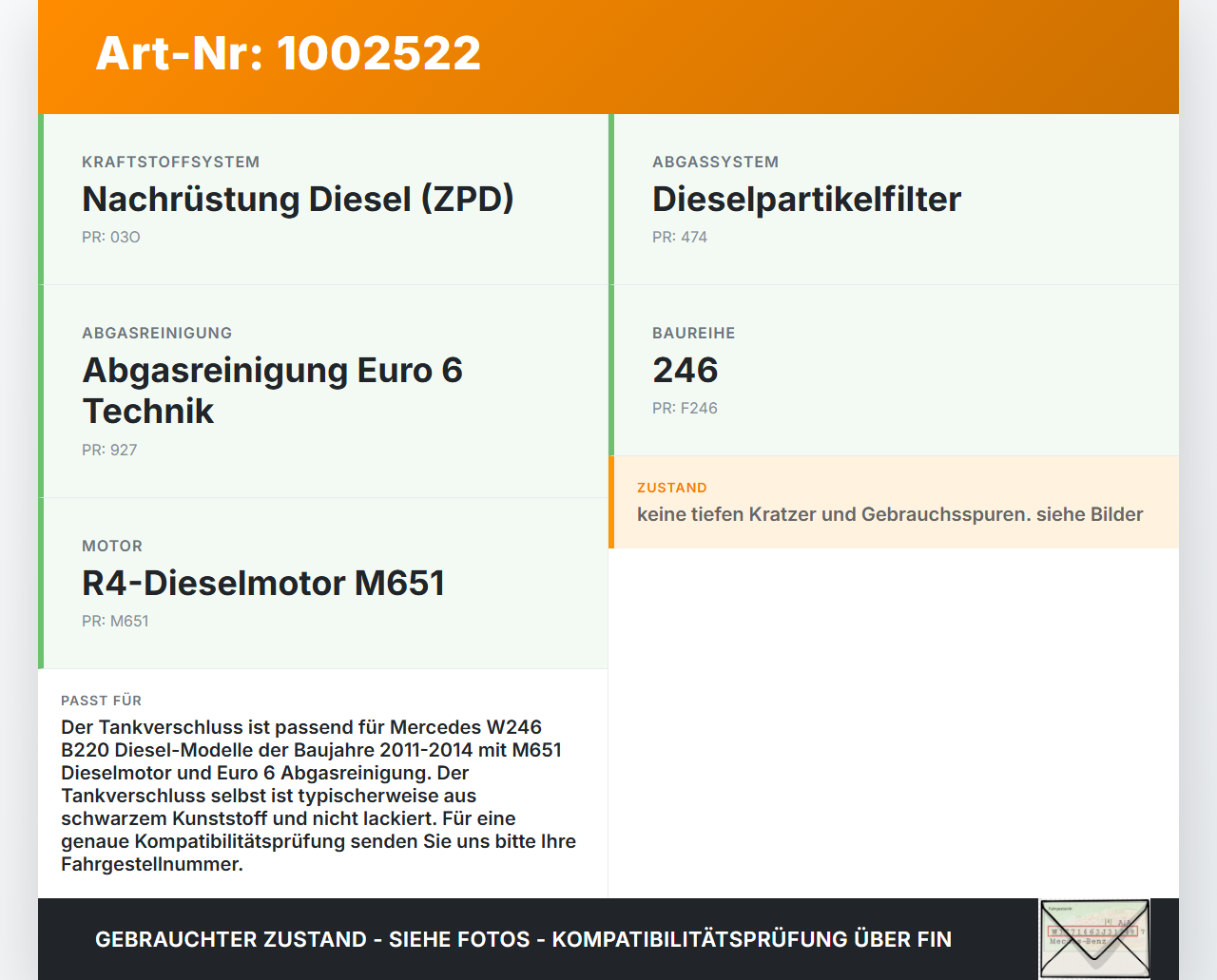 Mercedes W246 B220 11-14 Tankdeckel Verschluss Tankverschluss Mercedes W246 B220 11-14 30.04.2013 A2224700105... Vorschau 3
