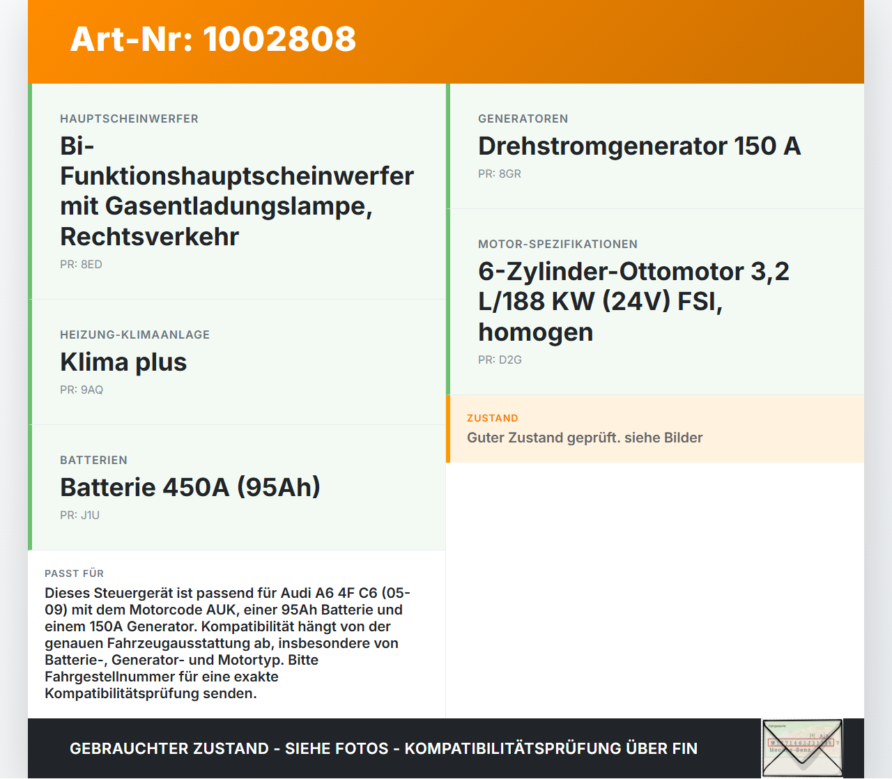 Audi A6 4F C6 05-09 Steuergerät SG Überwachung Batteriesteuerung Audi A6 4F C6 05-09 09.03.2004 4F0915181B... Vorschau 3