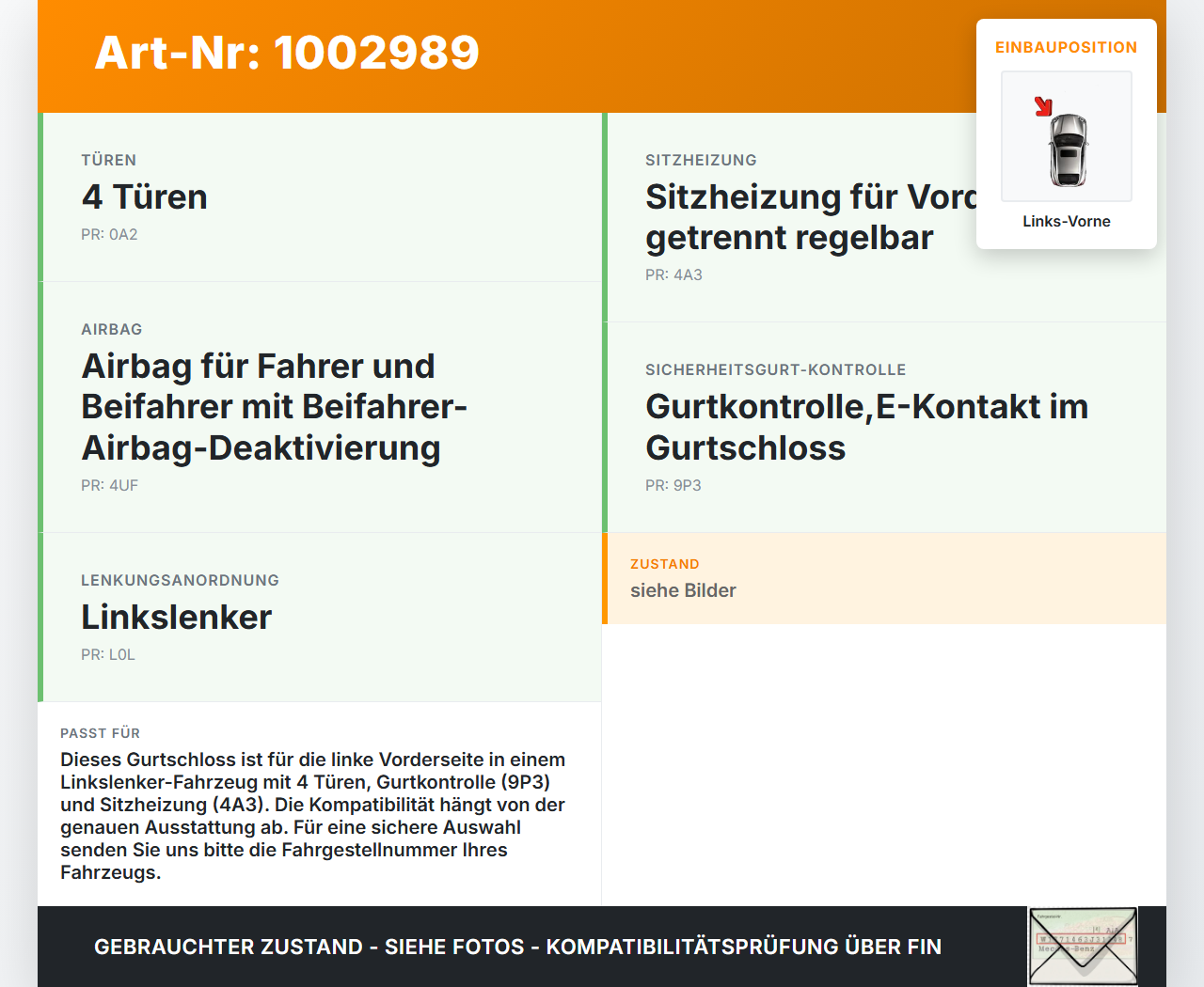 VW Golf 5K 6 VI Variant 08-12 5T Gurtschloss Links Vorne VW Golf 5K 6 VI Variant 08-12 18.11.2010 1K4857755M... Vorschau 3