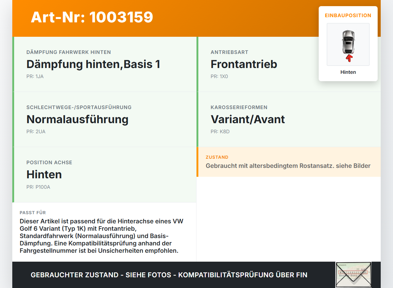 VW Golf 5K 6 VI Variant 08-12 5T Beide Feder Federn Hinten VW Golf 5K 6 VI Variant 08-12 18.11.2010 1K0511115BG... Vorschau 3
