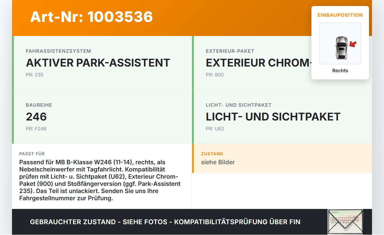 Mercedes B180 W246 11-14 Nebelscheinwerfer Tagfahrleuchte Magneti Rechts orig Mercedes B180 W246 11-14 22.12.2011... Vorschau 3