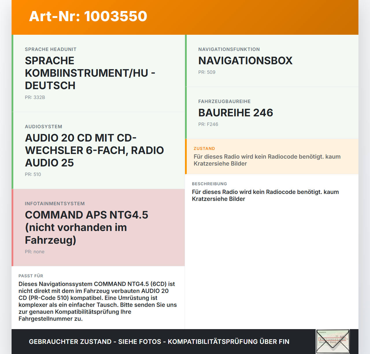 Mercedes B180 W246 11-14 Navigationssystem Navi Command NTG4.5 (6CD) Mercedes B180 W246 11-14 22.12.2011... Vorschau 3