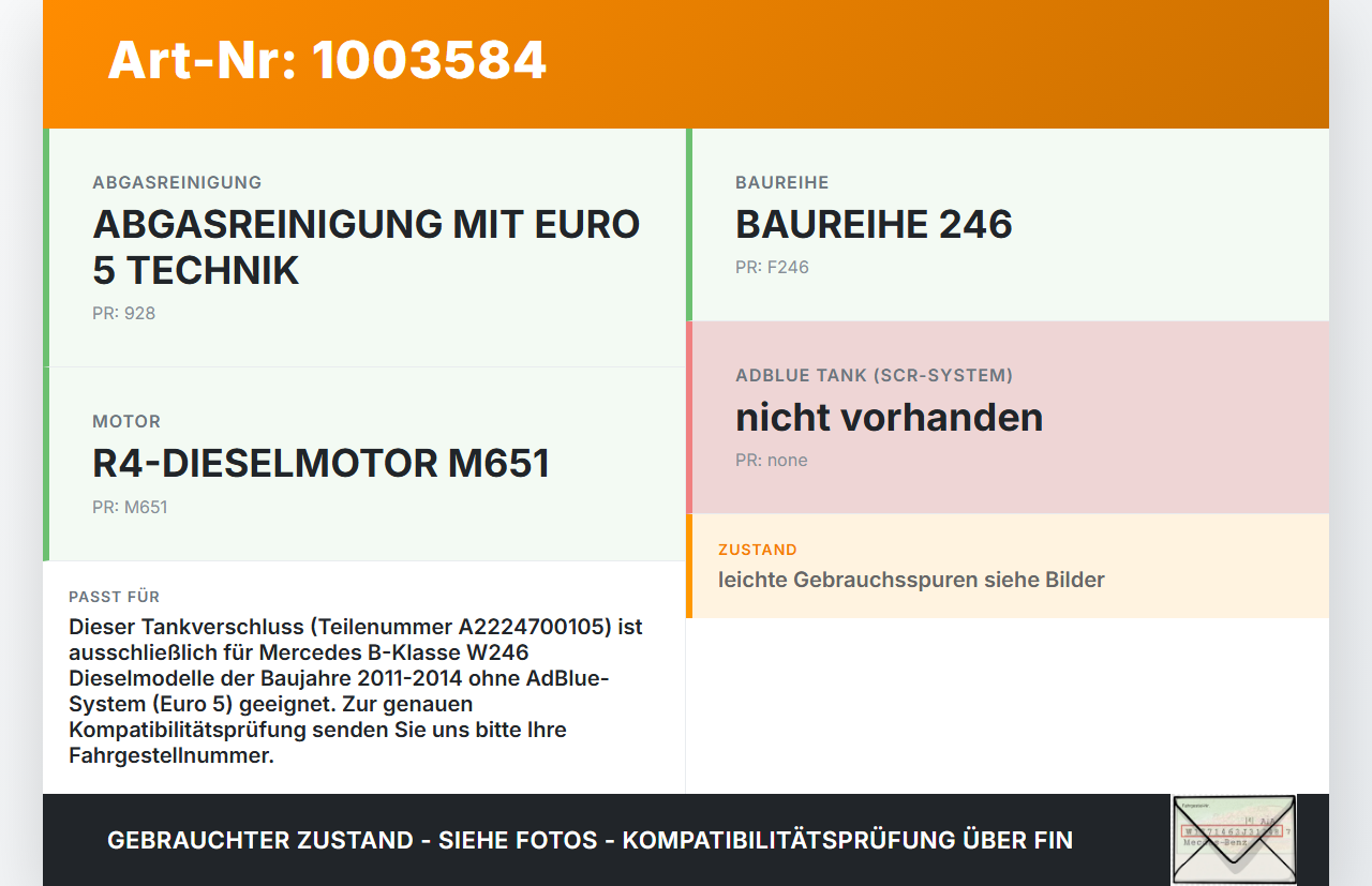 Mercedes B180 W246 11-14 Tankdeckel Verschluss Tankverschluss Mercedes B180 W246 11-14 22.12.2011 A2224700105 gebraucht Vorschau 3