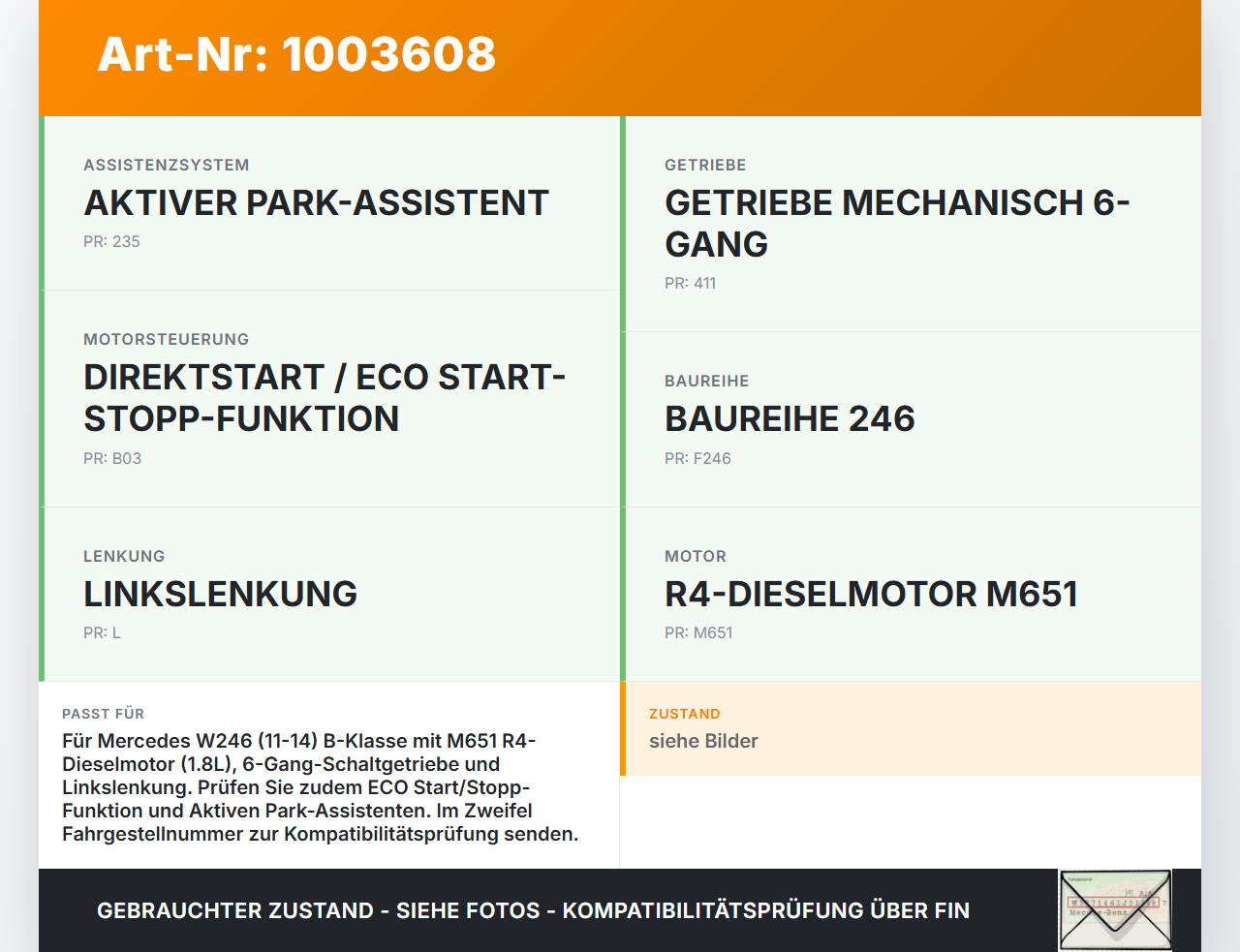 Mercedes B180 W246 11-14 CDI 1,8 80KW Sicherungskasten Zentralelektrik Mercedes B180 W246 11-14 22.12.2011... Vorschau 3