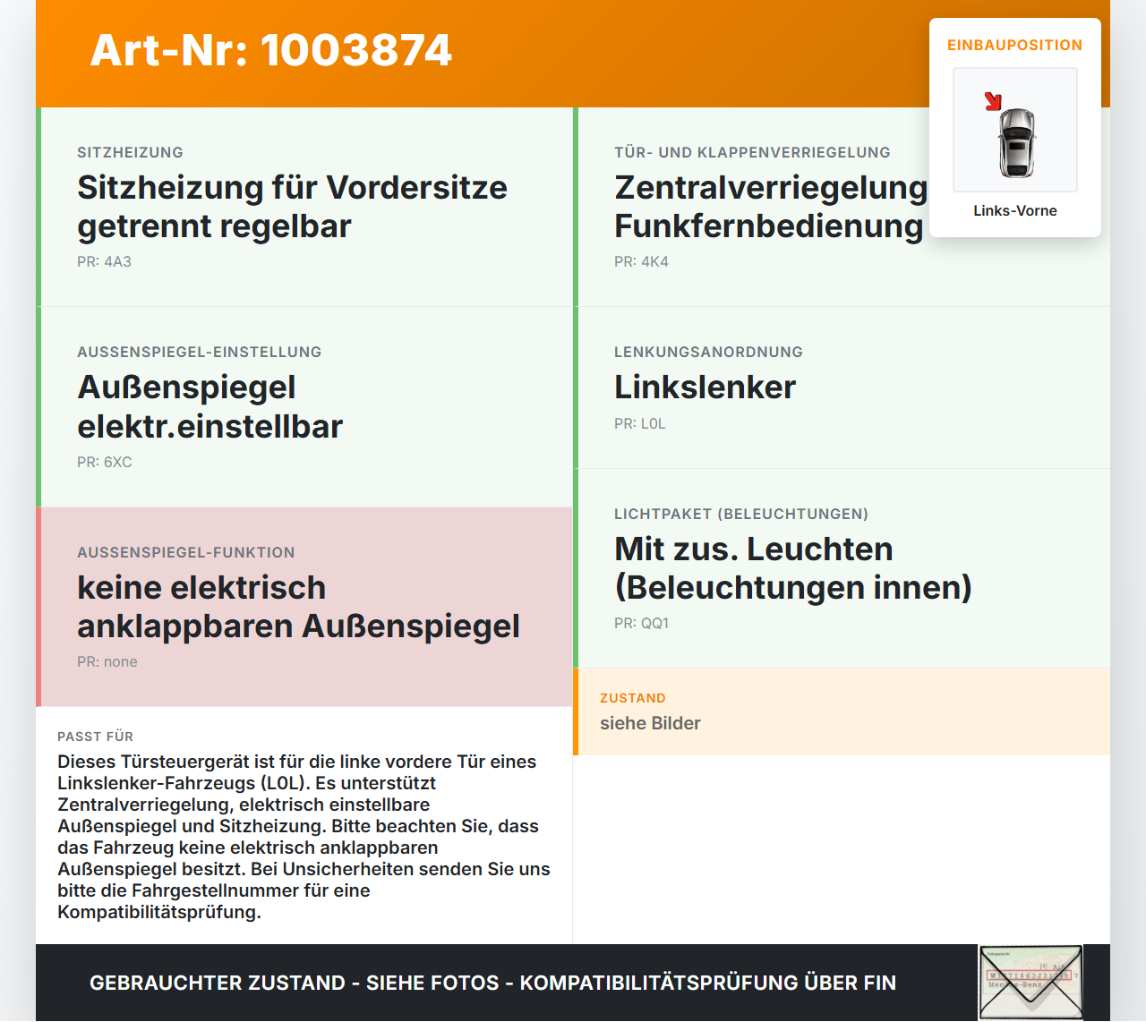 Audi A4 8K B8 08-11 Steuergerät ECU Modul SG Türsteuergerät Links Vorne Audi A4 8K B8 08-11 04.04.2009 8K0959793H... Vorschau 3