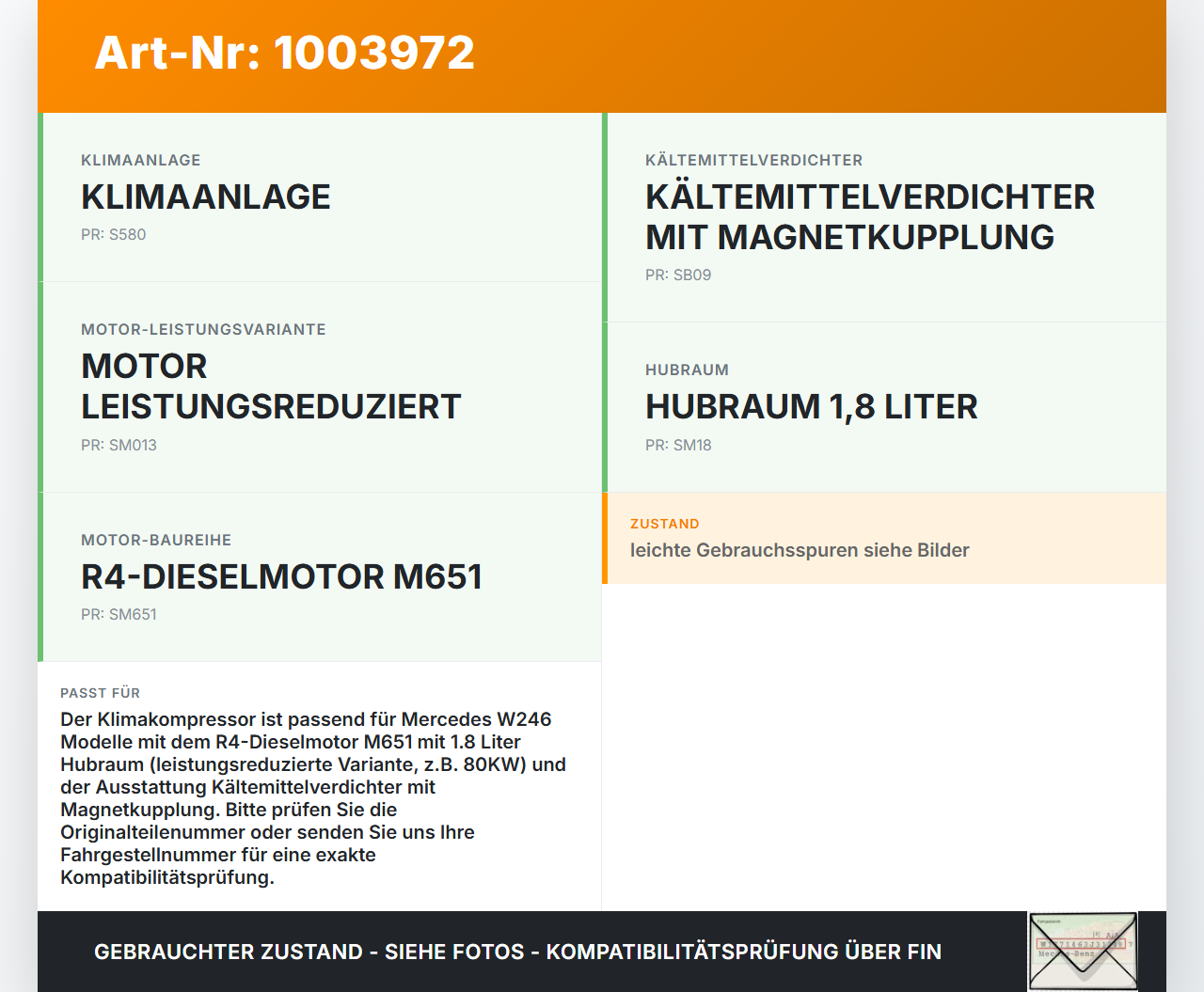 Mercedes B180 W246 11-14 CDI 1,8 80KW Klimakompressor Klima Kompressor Mercedes B180 W246 11-14 22.12.2011... Vorschau 3