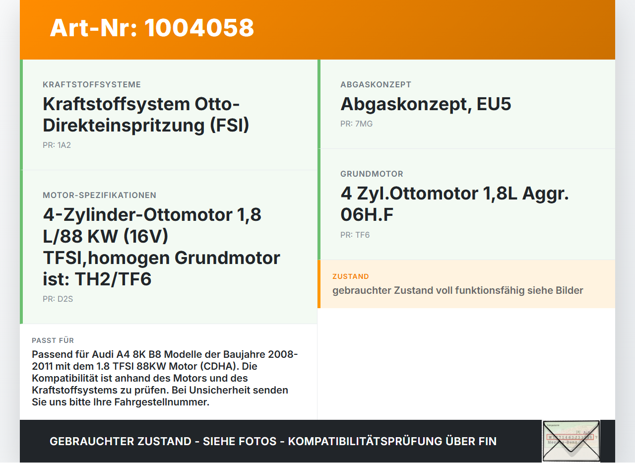 Audi A4 8K B8 08-11 1,8 88KW CDHA Drosselklappe Audi A4 8K B8 08-11 04.04.2009 06F133062Q 06F133062J A2C53302056... Vorschau 3