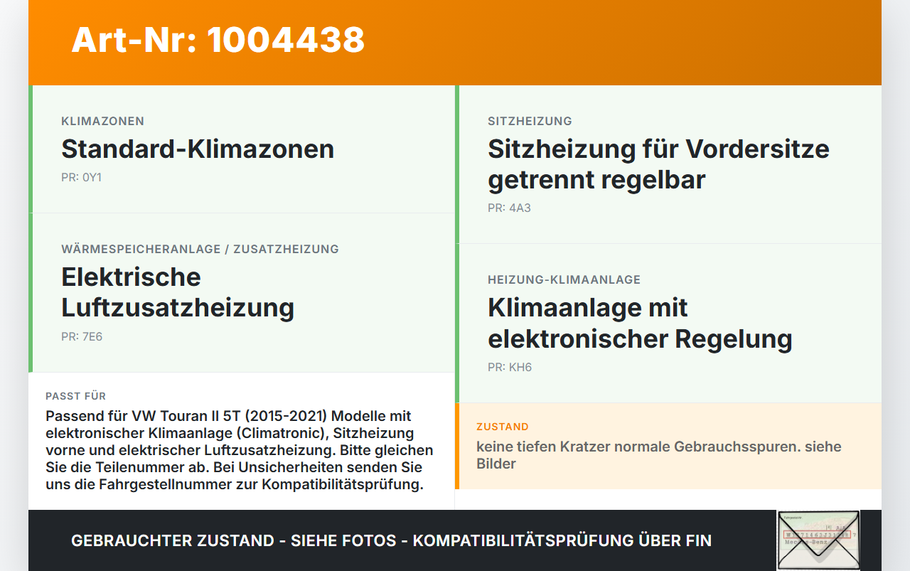 VW Touran II 5T 15-21 Bedienteil Bedienelement Heizung Klimabedienteil VW Touran II 5T 15-21 24.10.2016 5G0907426BA... Vorschau 3