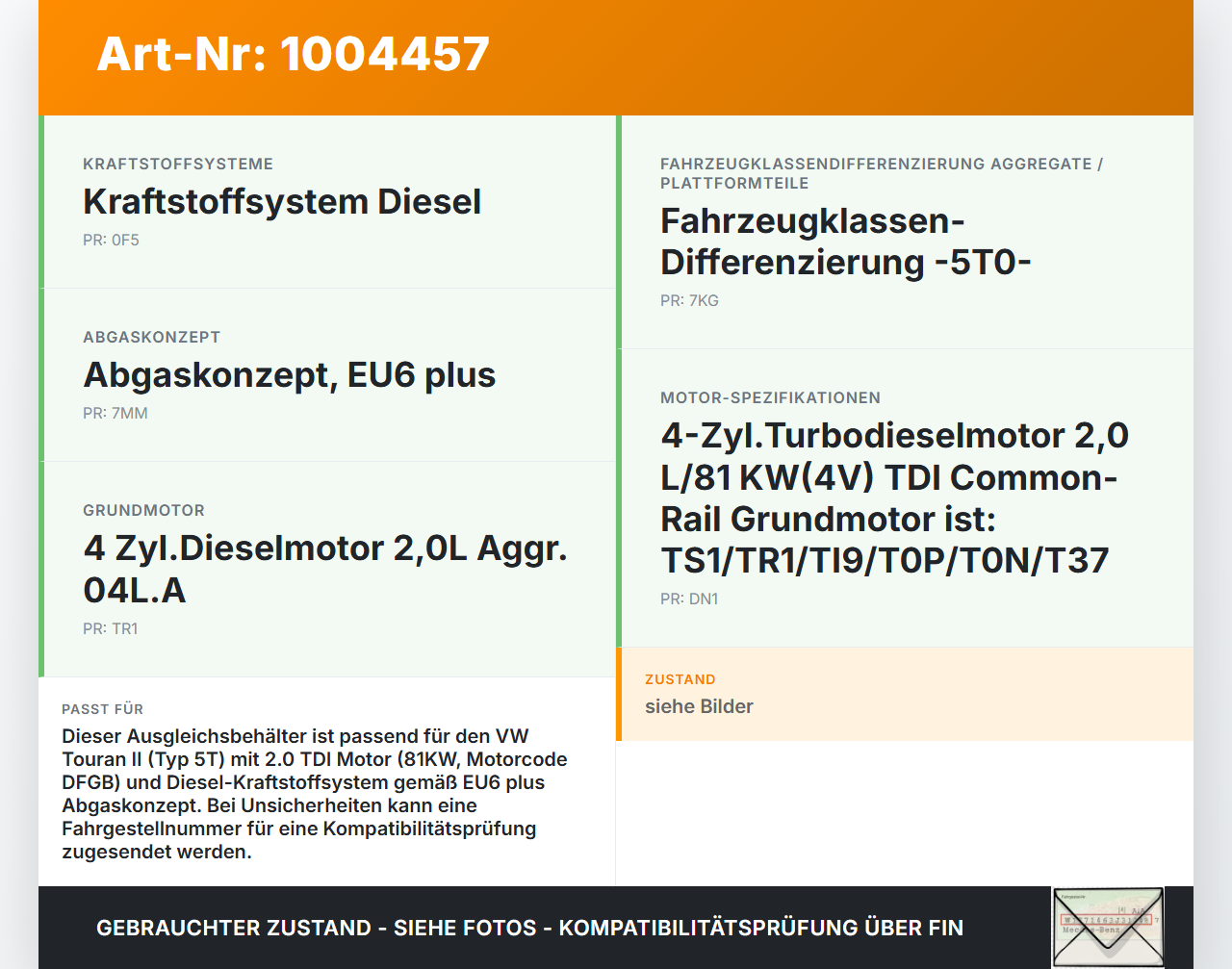 VW Touran II 5T 15-21 TDI 2,0 81KW Ausgleichsbehälter für Kühlmittel VW Touran II 5T 15-21 24.10.2016 5Q0121407AA... Vorschau 3